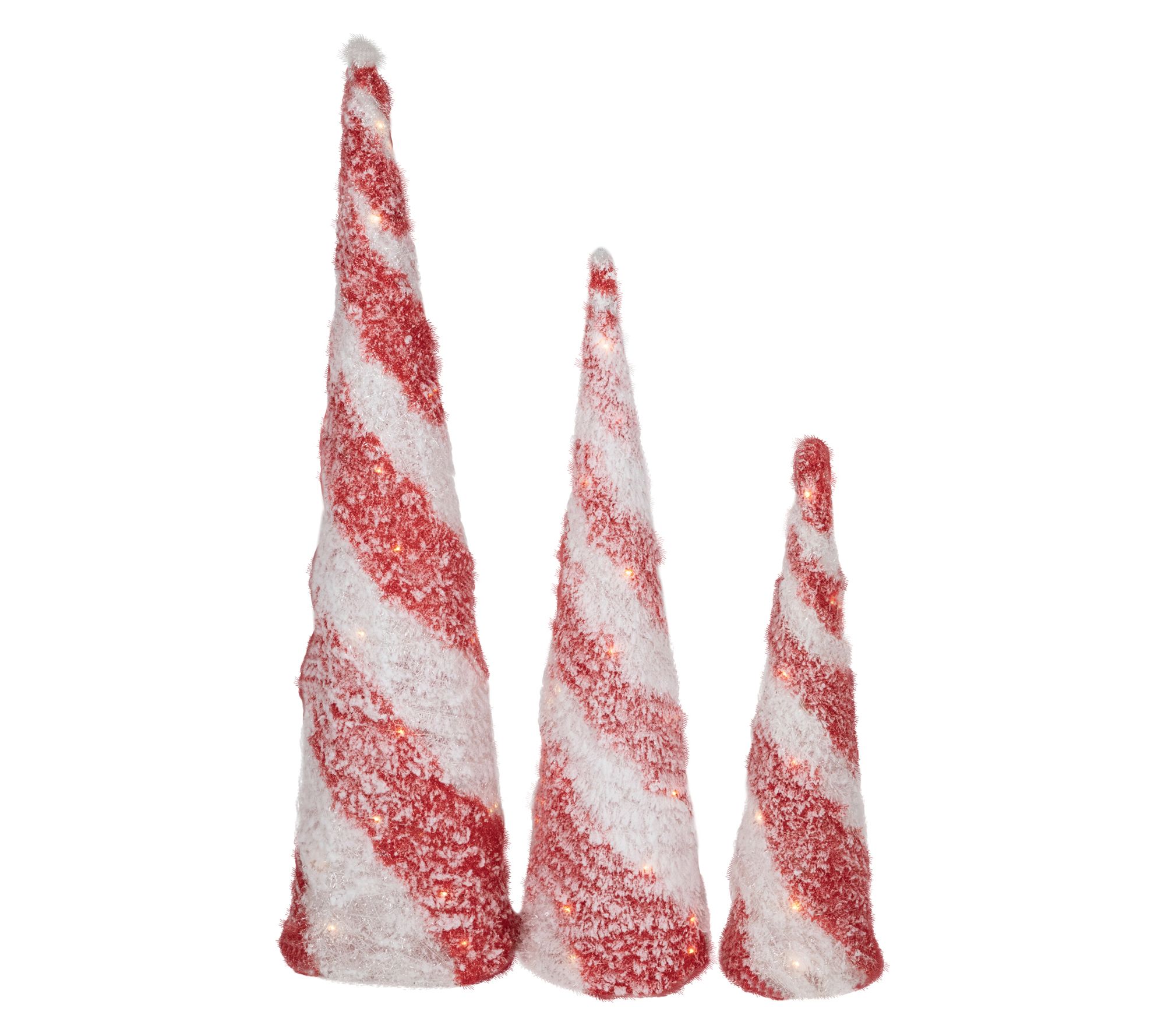 Northlight 3.25' LED Candy Cane Christmas Coneees 3-Piece