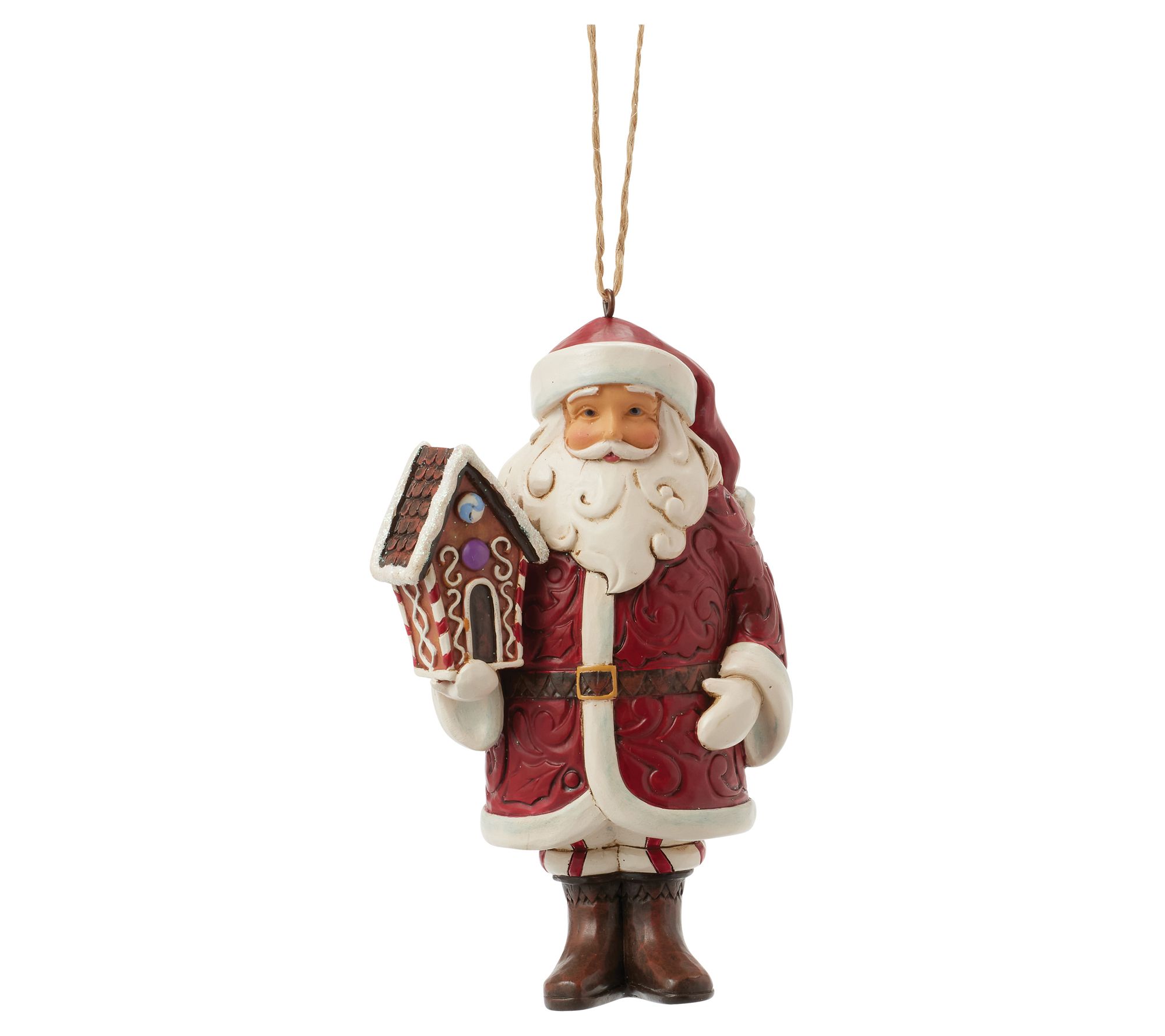 Jim Shore Heartwood Creek Gingerbread Santa Ornament 4.5in H