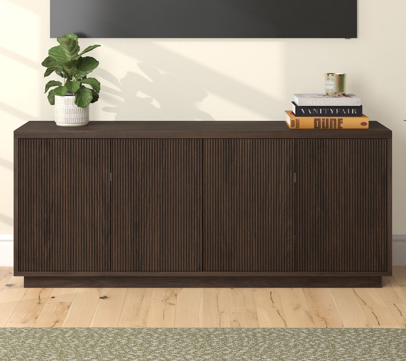 Hudson&Canal Hanson Rectangular TV Stand for TV's up to 65"