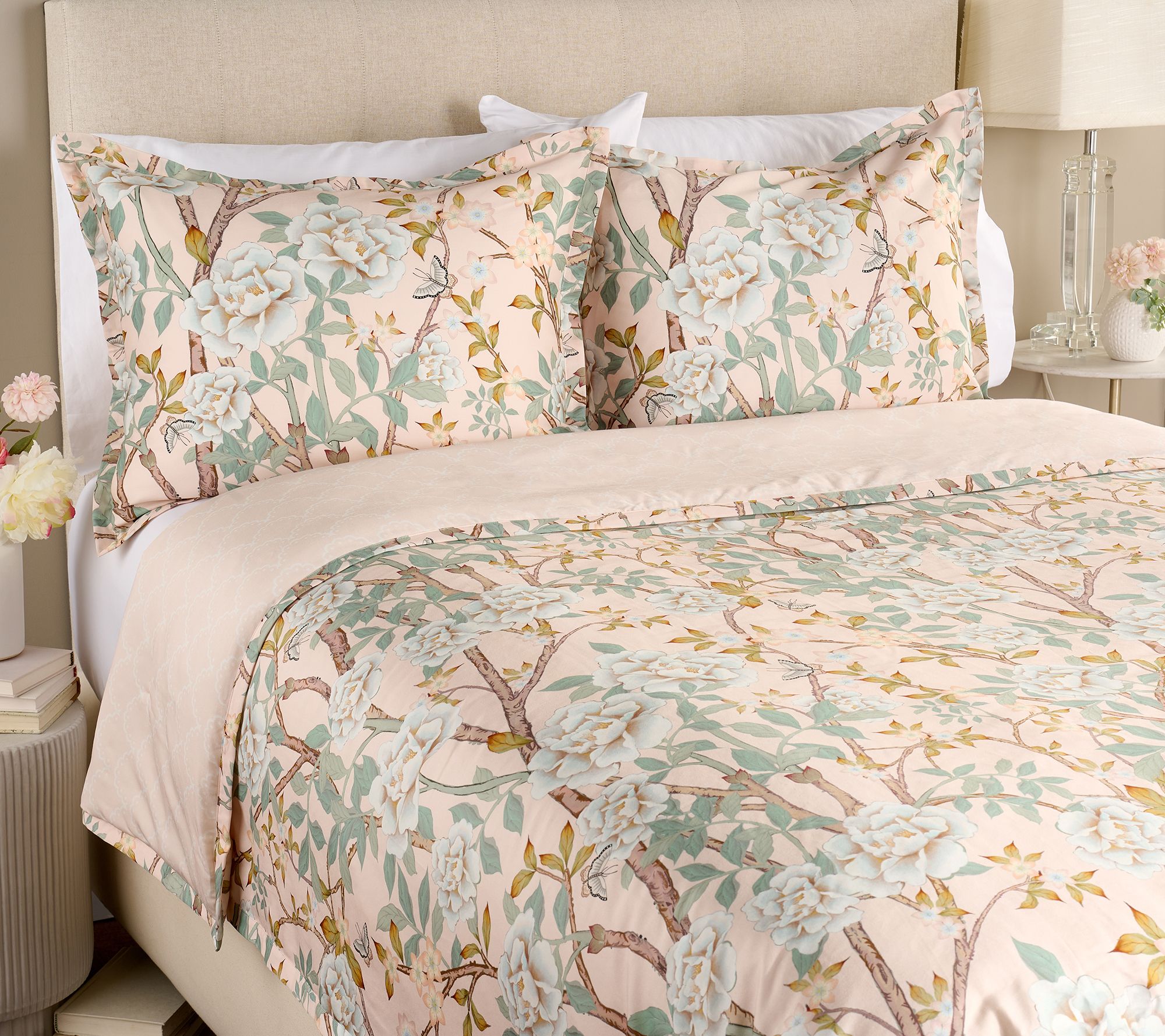"As Is" Mrs. H 100% Cotton Sateen Reversible Comforter- QN