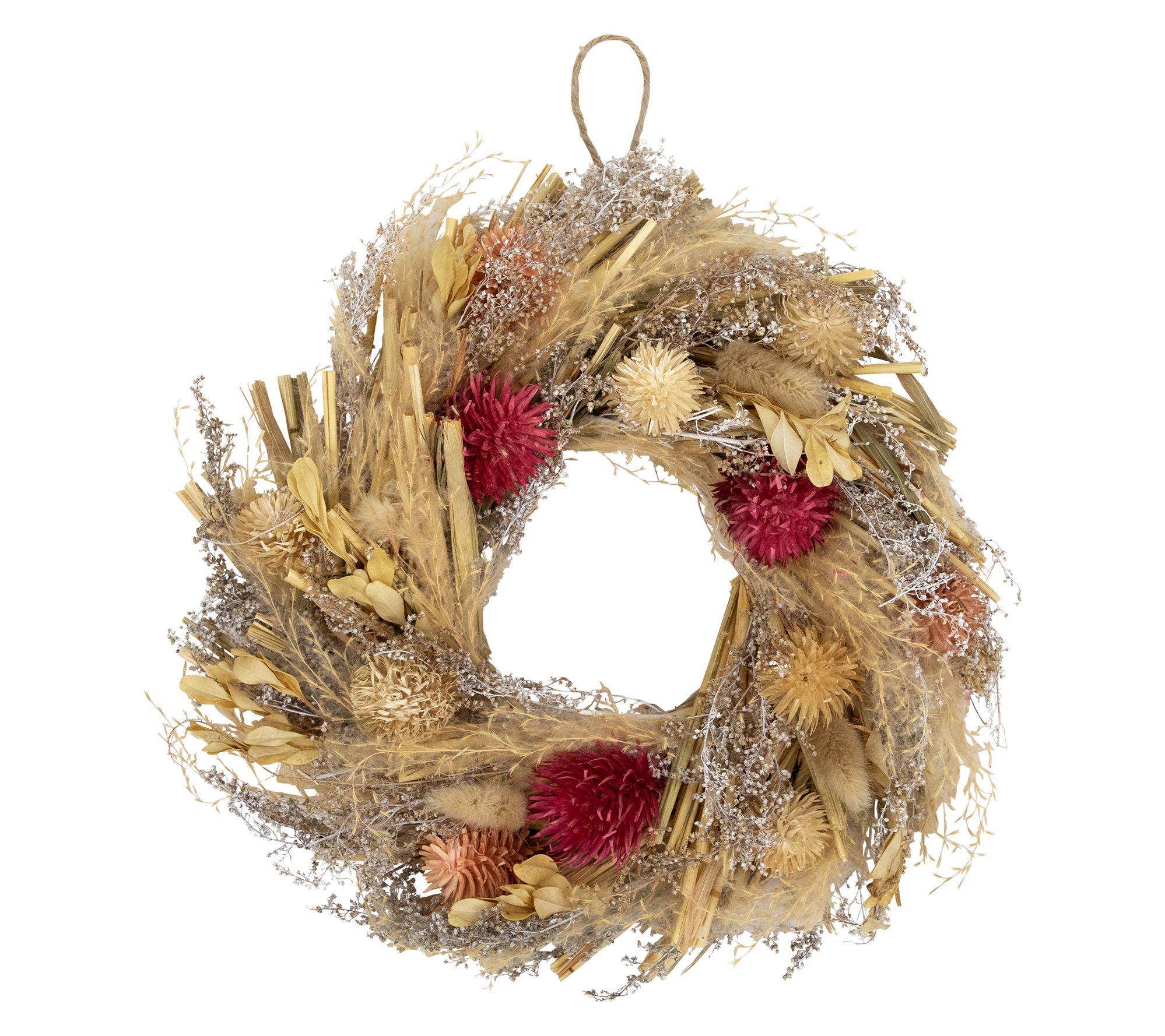 Northlight Grass & Dried Fall Harvest Floral Wreath 11"