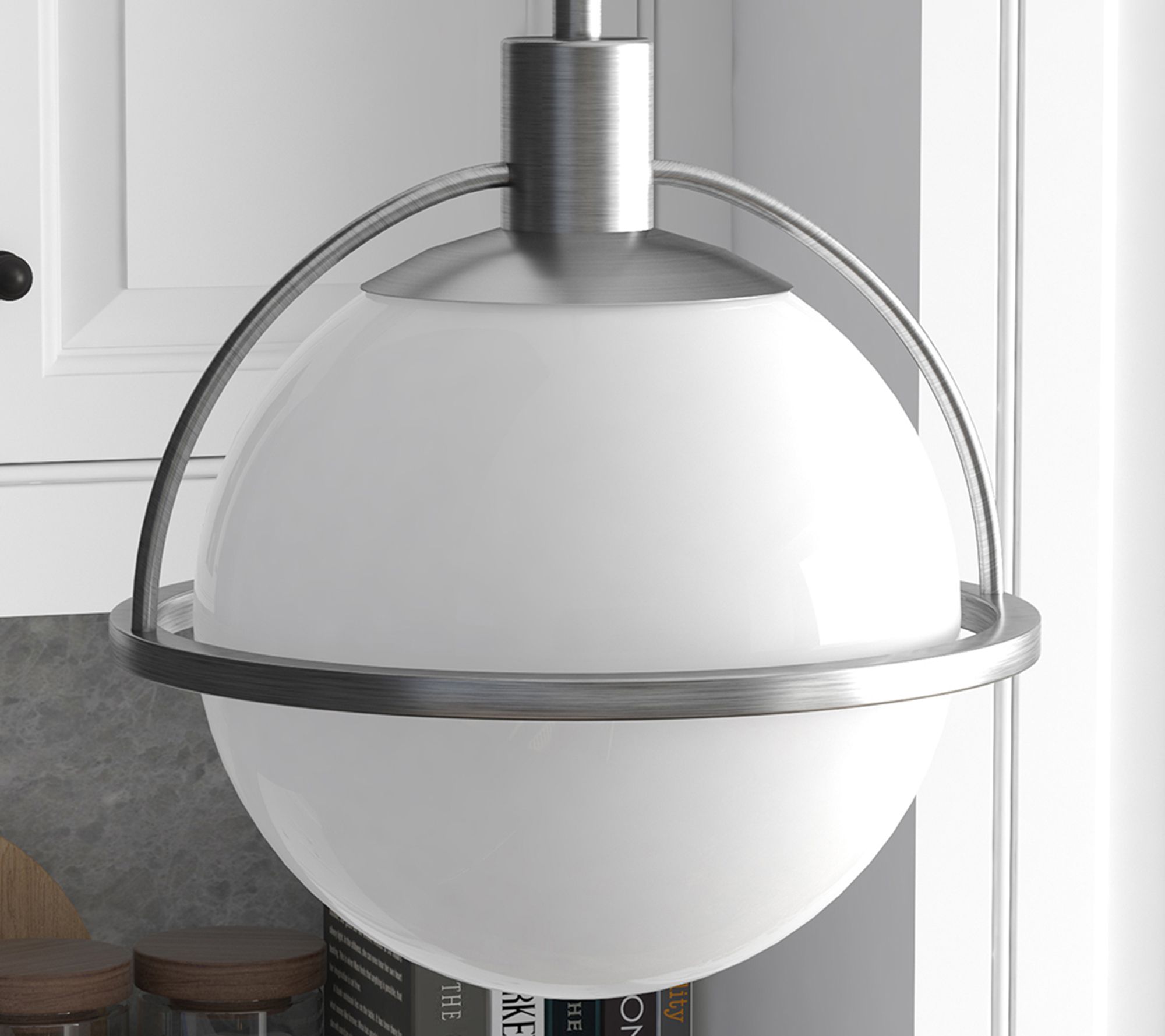 Hudson&Canal Cieonna 9.38" Wide Pendant with Glass Shade