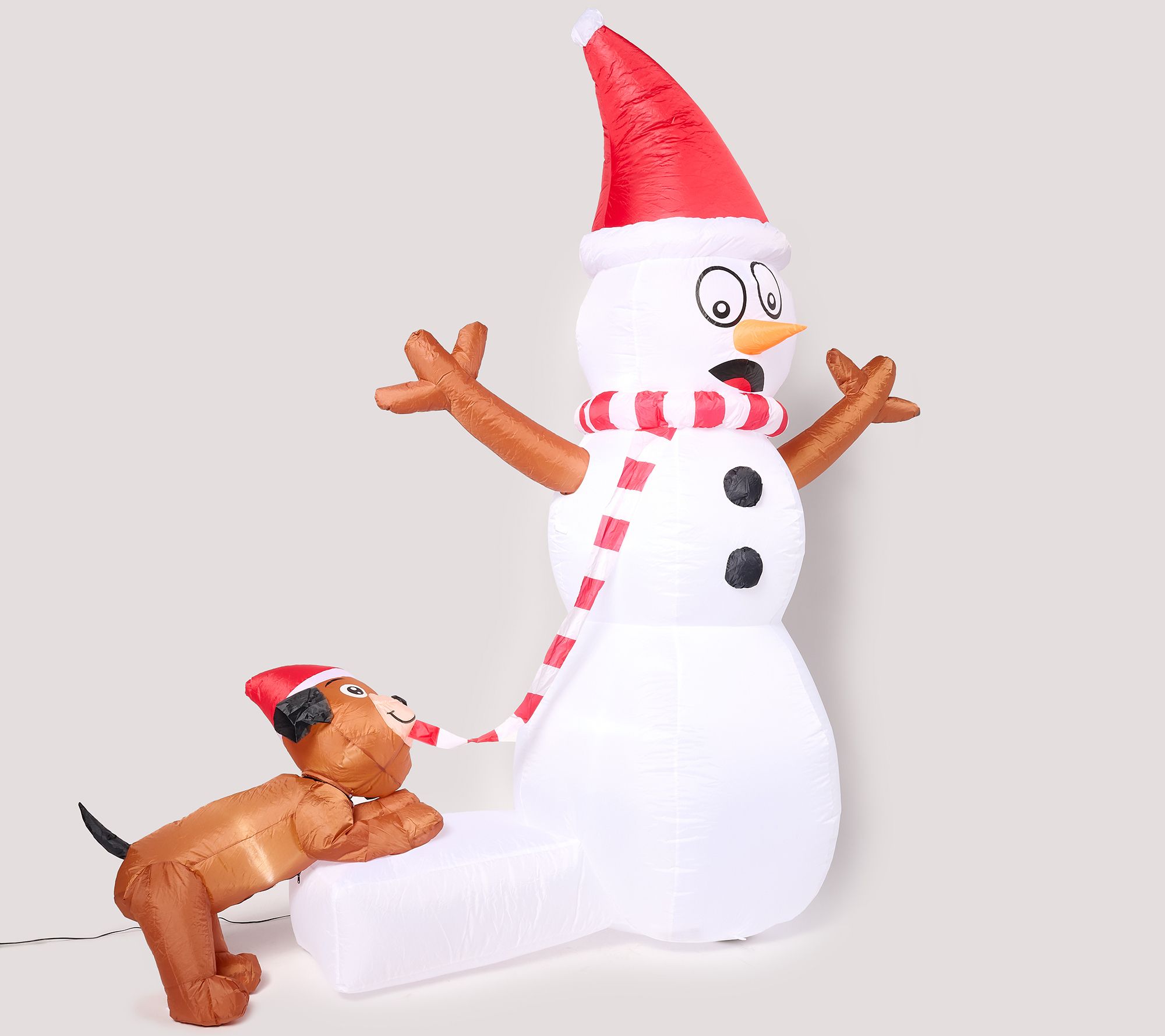 "As Is" Kringle Express 8ft Inflatable Snowman and Dog