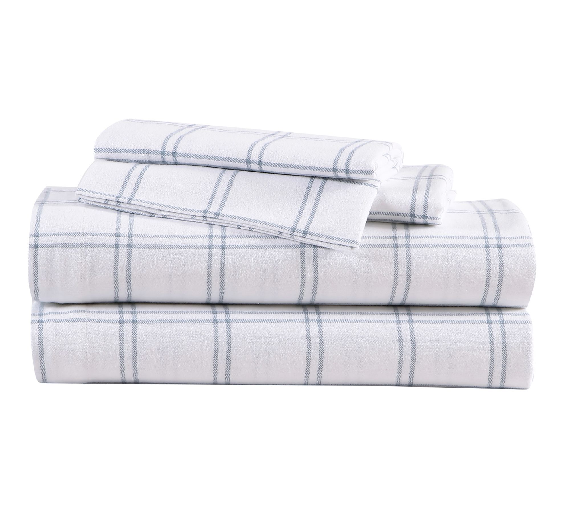 Eddie Bauer Westridge Plaid Blue Cotton King Sheet Set