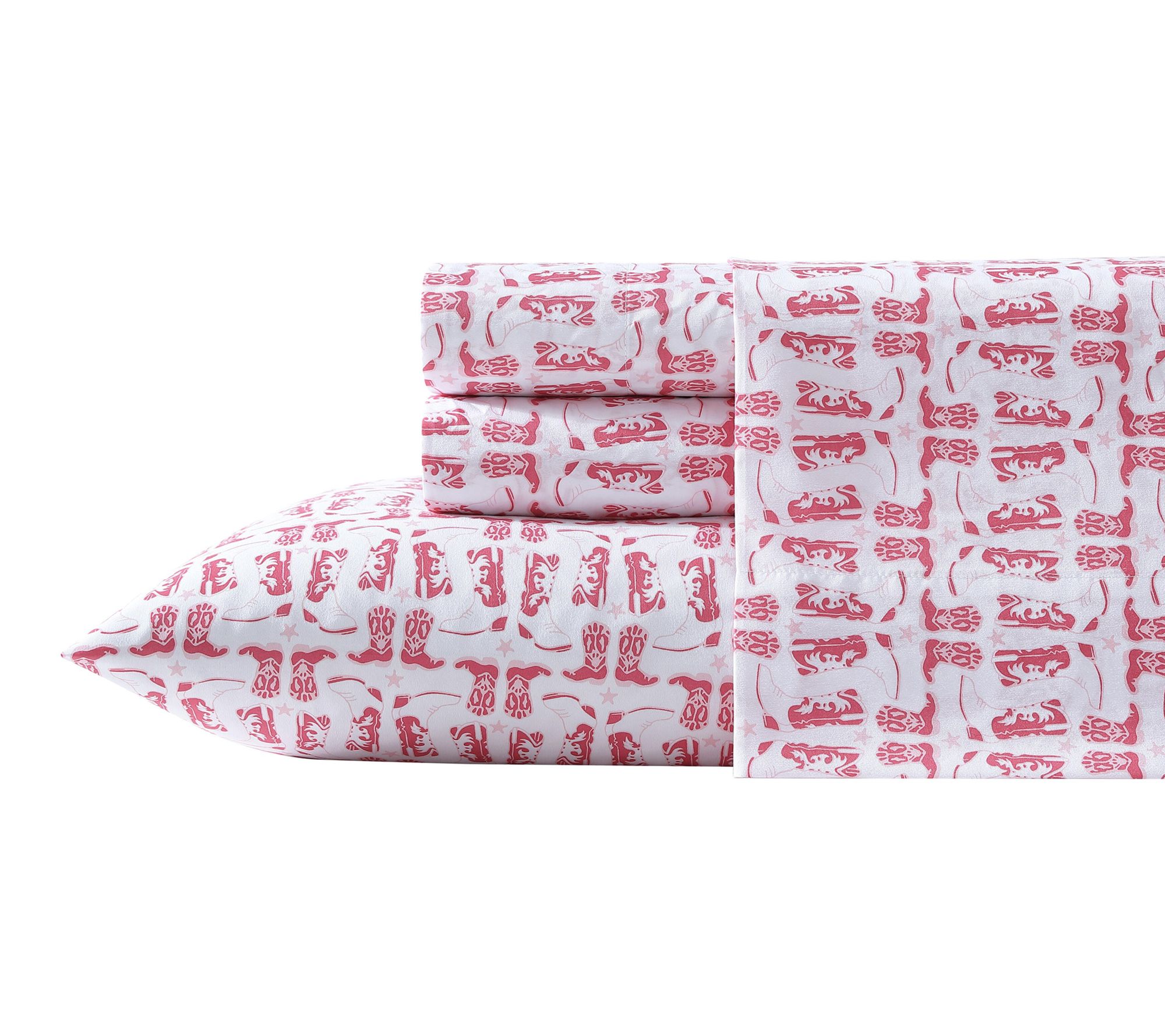 Wrangler Knockin Boots Pink King Microfiber Sheet Set