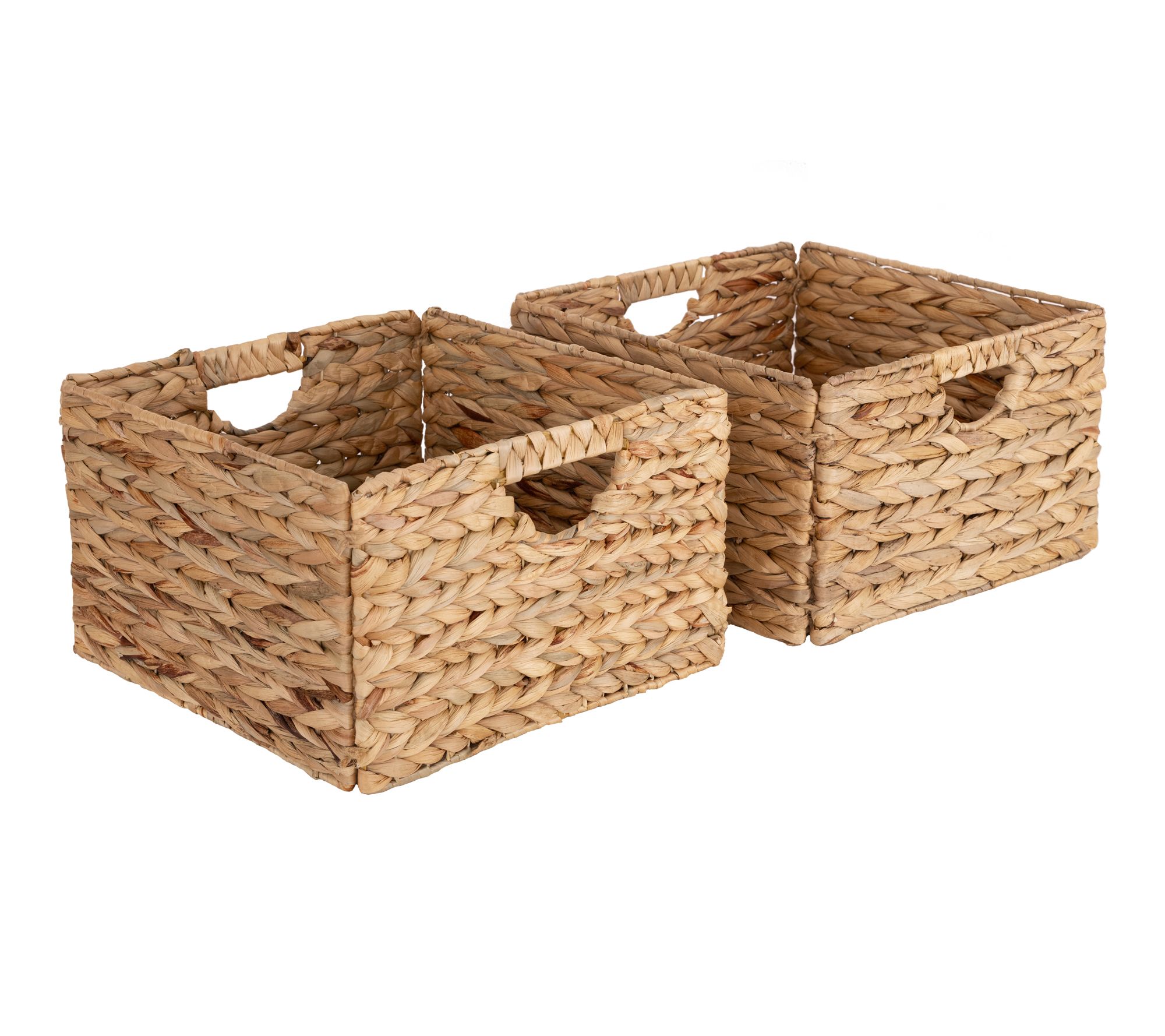 Seville Classics Water Hyacinth Storage 2-Pack Basket Set
