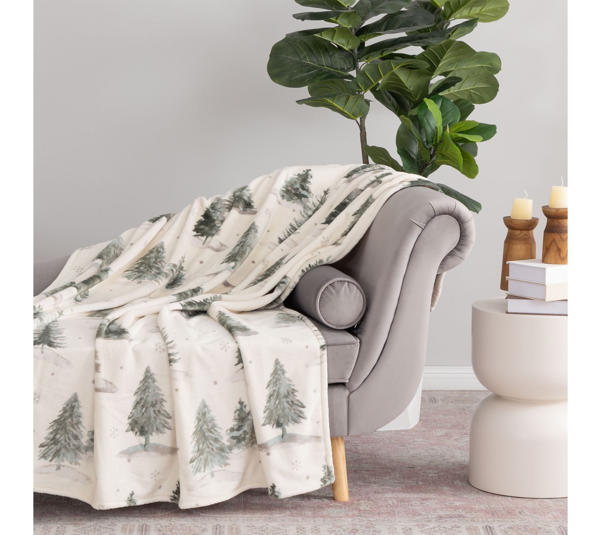 "As Is" Berkshire Oversized Holiday Throw with Plush Bag