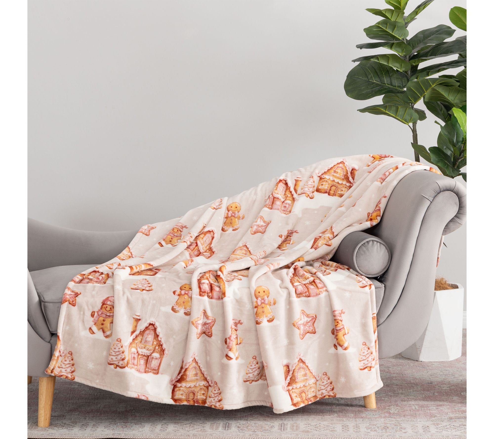 "As Is" Berkshire Oversized Holiday Throw with Plush Bag