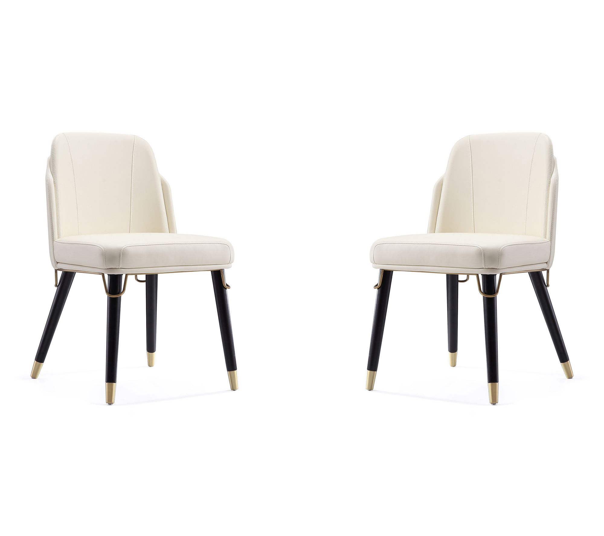 Manhattan Comfort Estelle Vegan Leather DiningChair- Set of 2