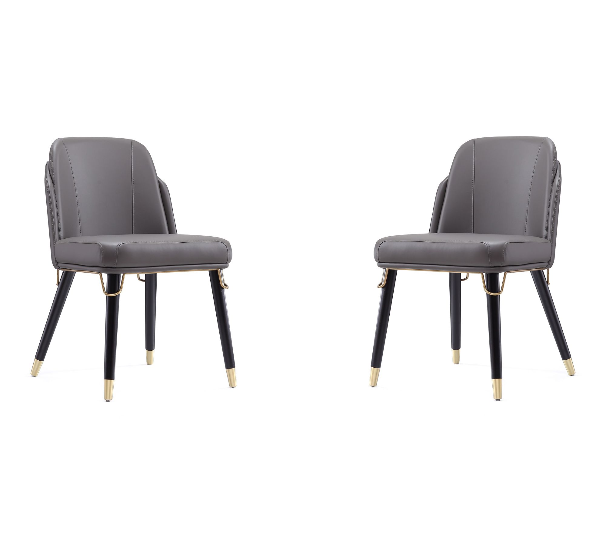 Manhattan Comfort Estelle Vegan Leather DiningChair- Set of 2