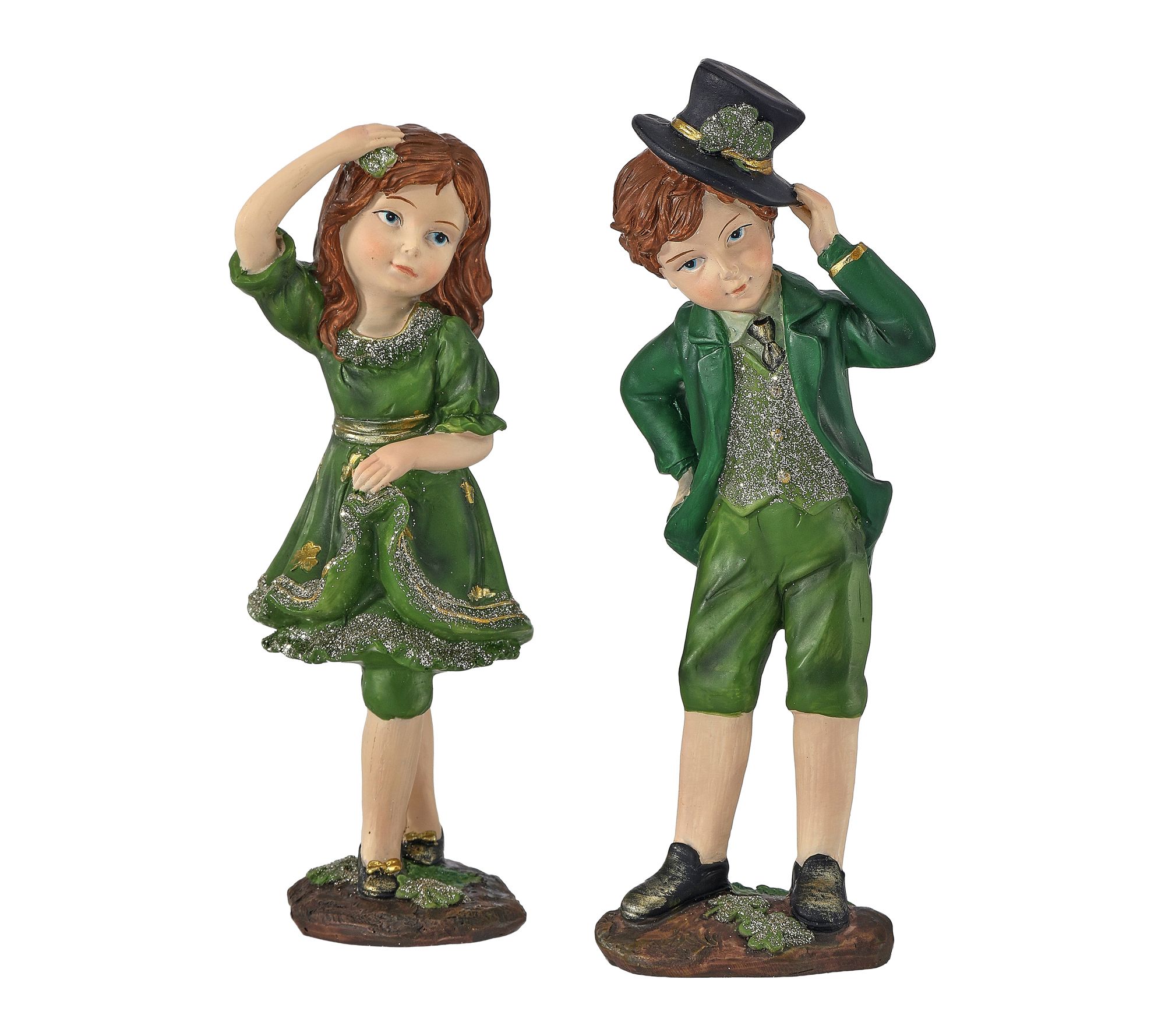 8" Resin Irish Boy And Girl set of 2 By Valerie