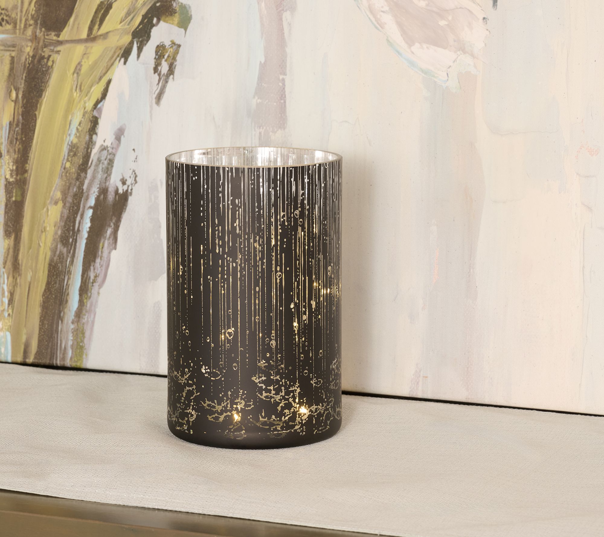 "As Is" 8" Relaxing Rainfall Lit Hurricane with Sound - Valerie