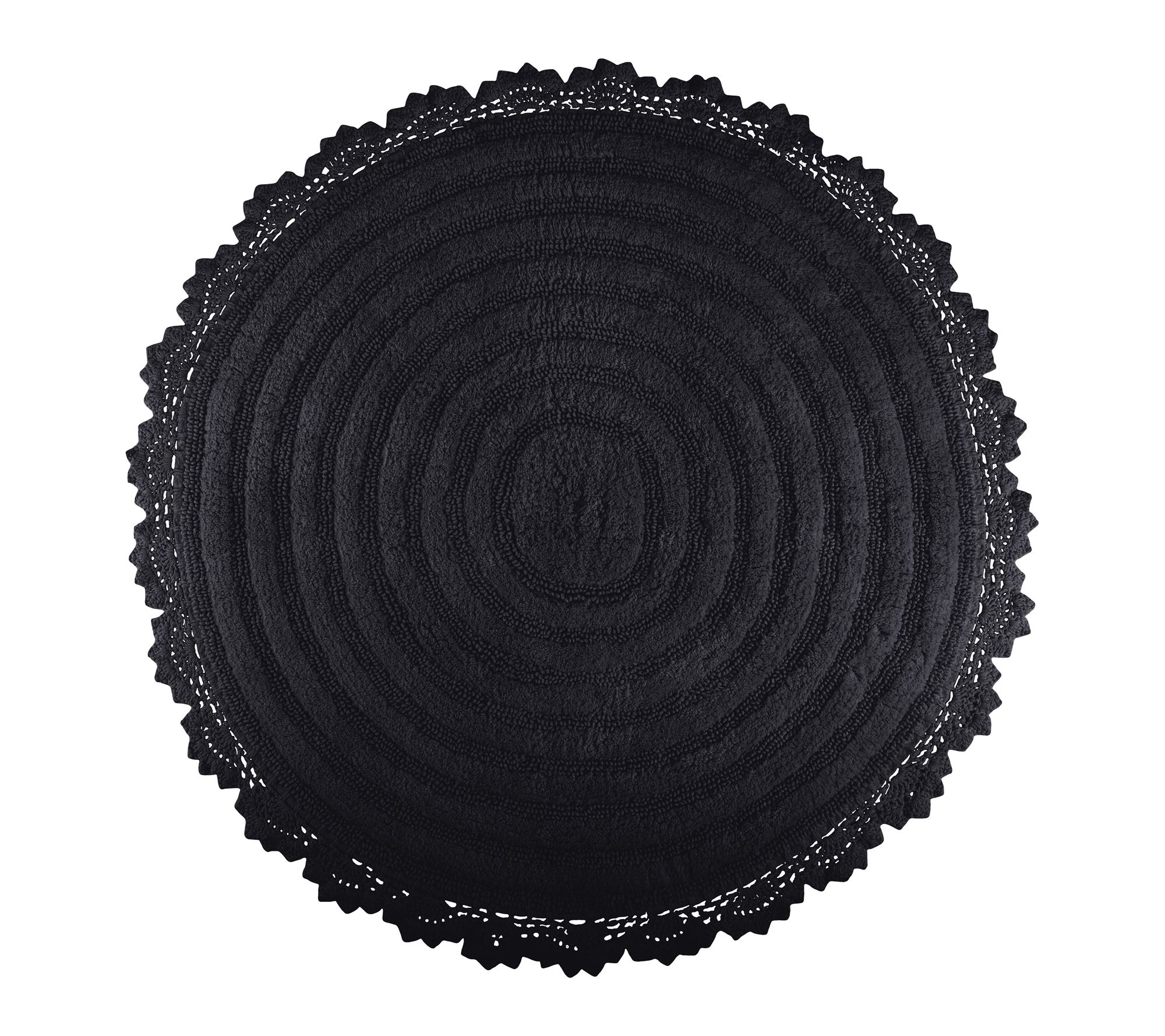 Lavish Home 2-Piece Round Woven Bath Mat Set for Boho Decor