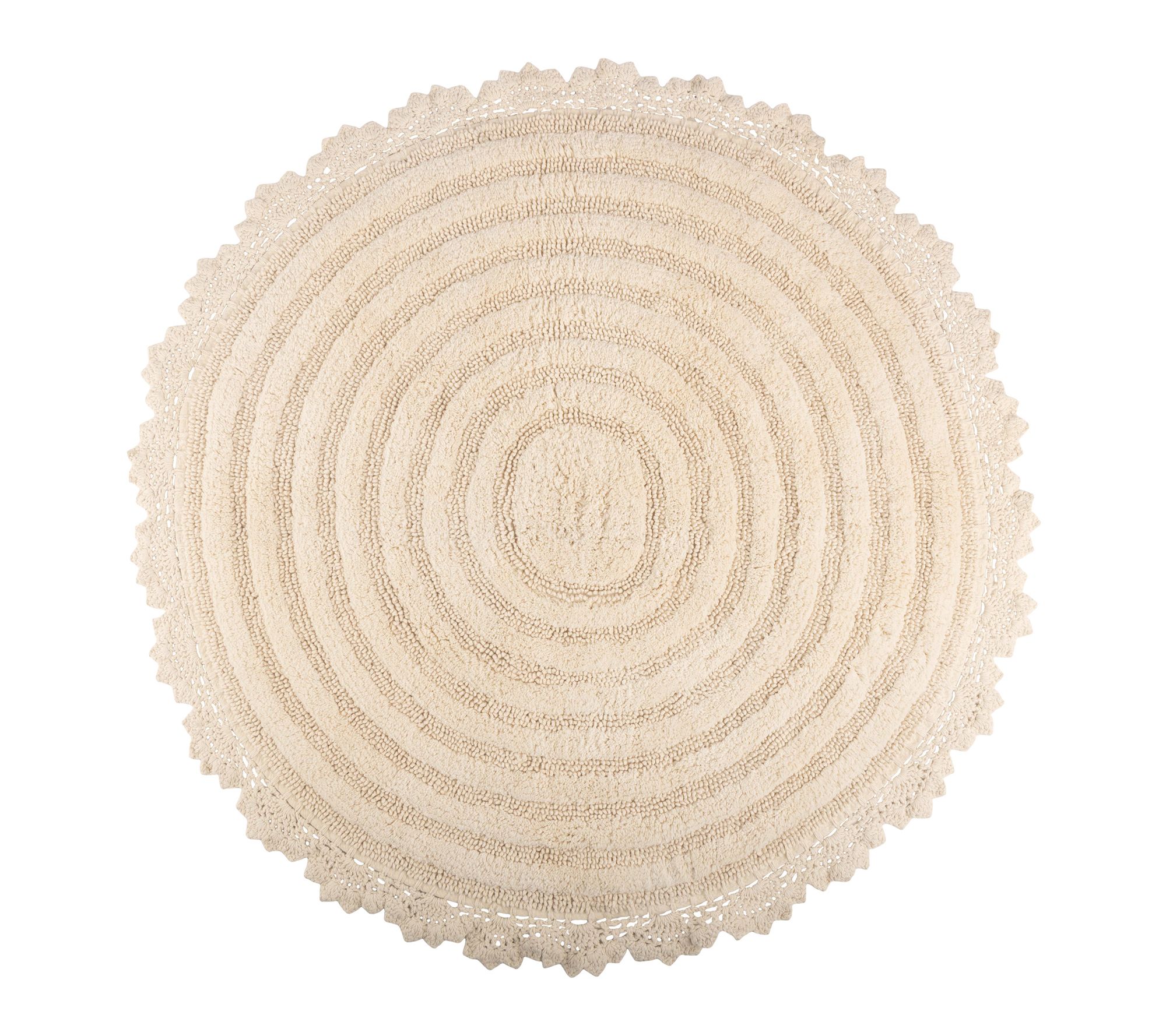 Lavish Home 2-Piece Round Woven Bath Mat Set for Boho Decor