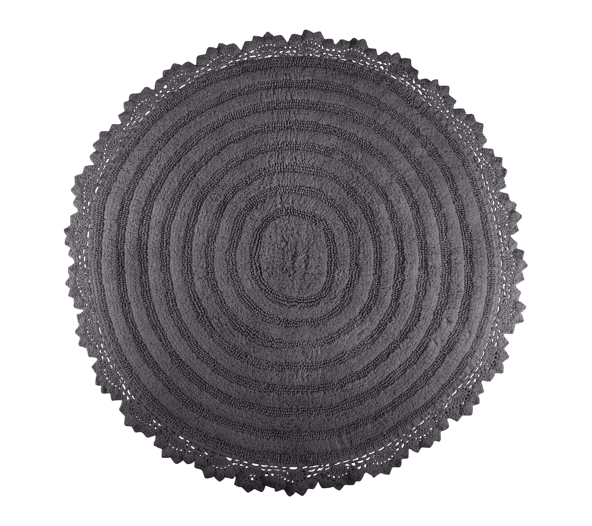 Lavish Home 2-Piece Round Woven Bath Mat Set for Boho Decor