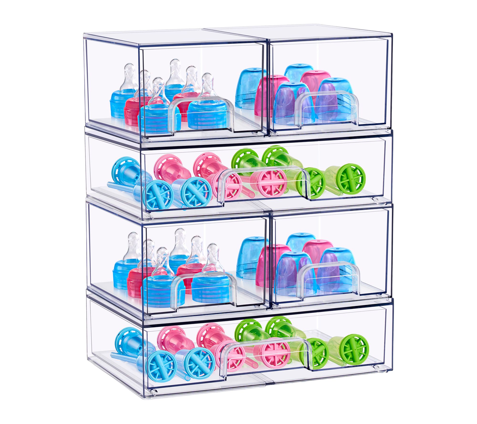 Sorbus Stackable Acrylic Storage Drawers Small Wide - 6 Pack