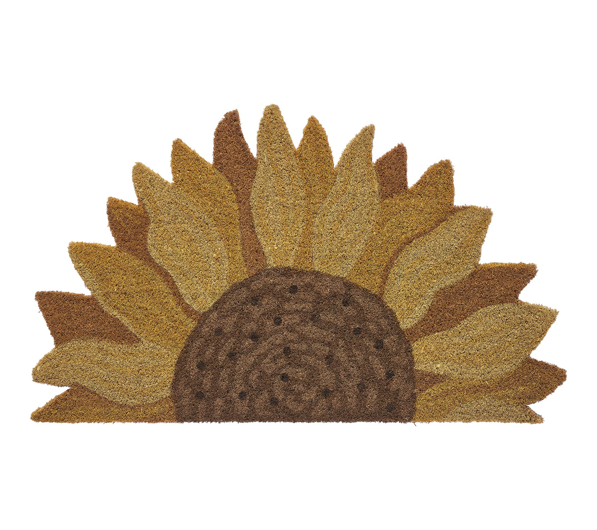 VCNY Home Sunflower Half Circle Coir Doormat, 18" x 30"