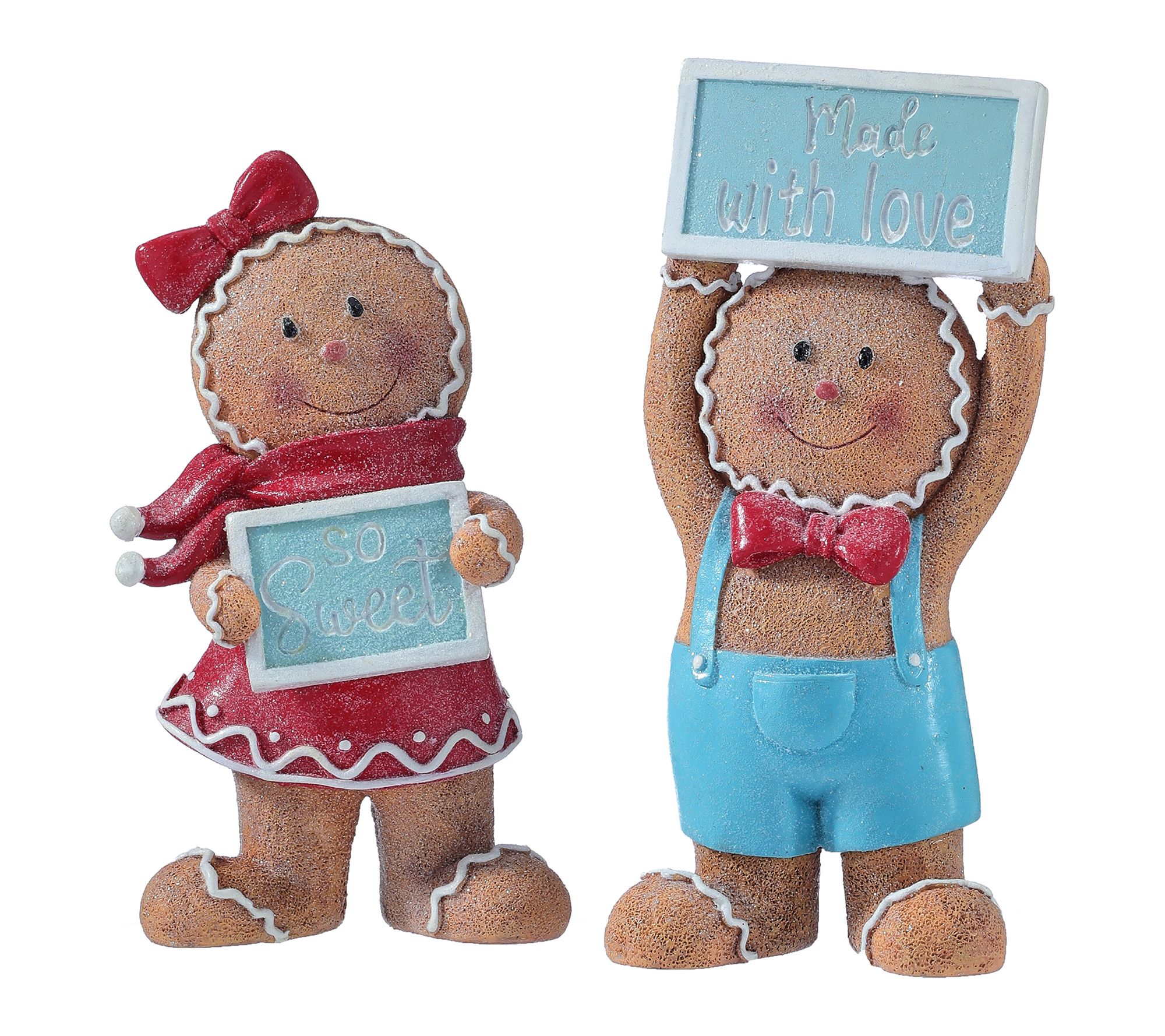 7-8" Resin Gingerbread Boy and Girl Set of 2 by Valerie