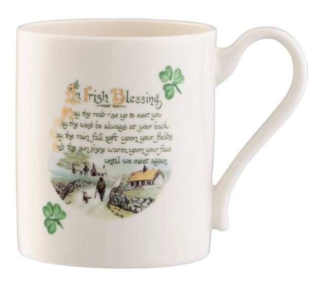 Belleek Pottery Set of 2 Irish Blessing Mugs