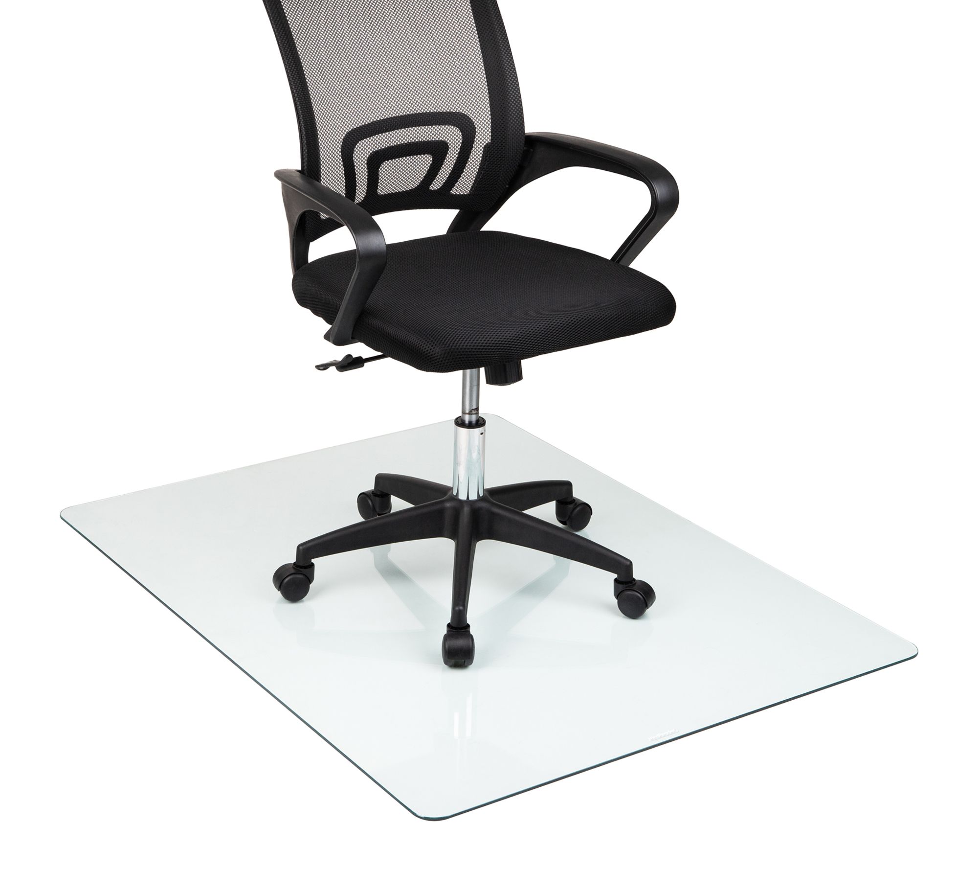 Mind Reader Tempered Glass Chair Mat, Clear Flo r Protector