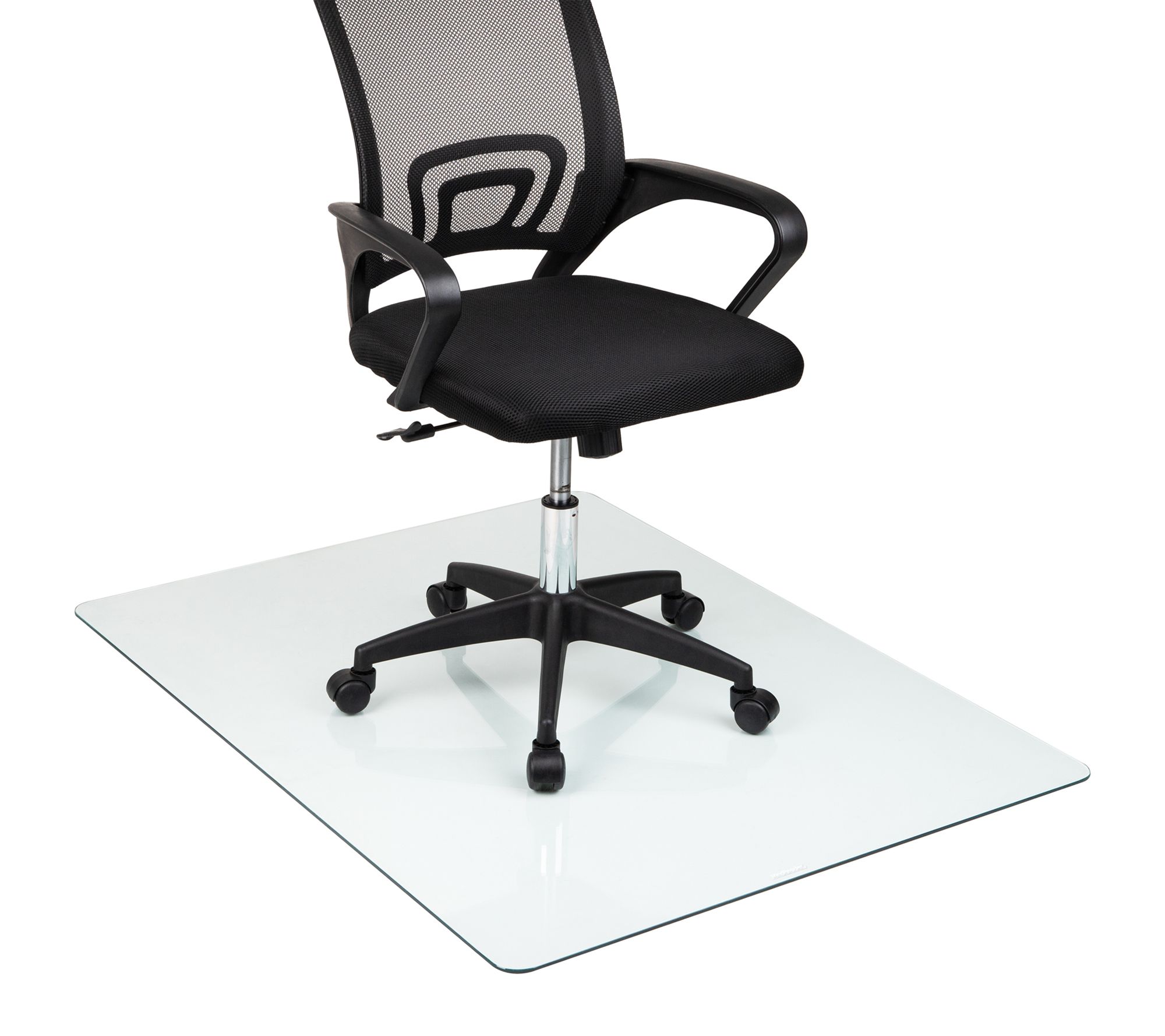 Mind Reader Tempered Glass Chair Mat, Clear Floor Protector