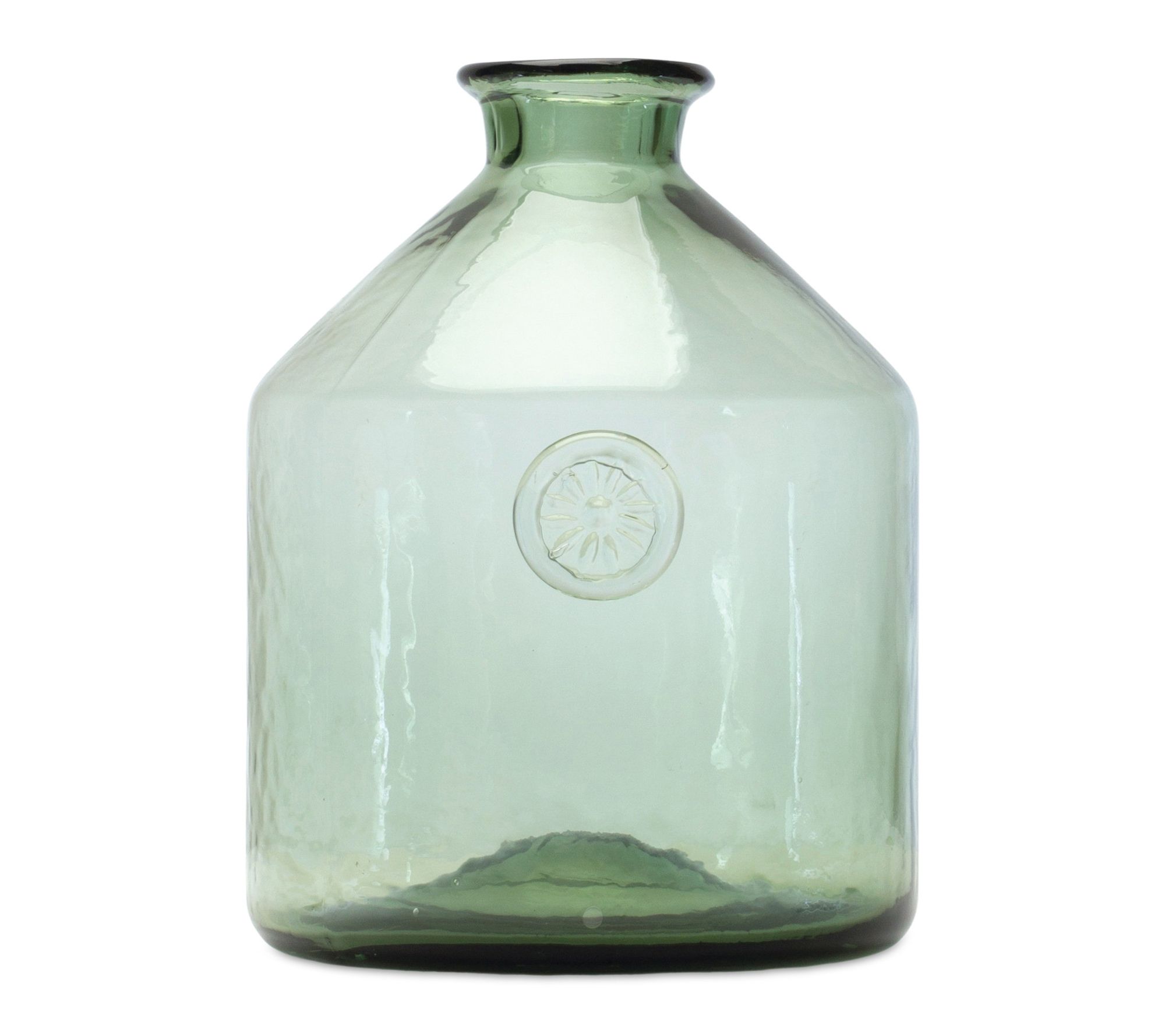 HomeRoots 9" Sage Green Cylinder Glass Table Vase