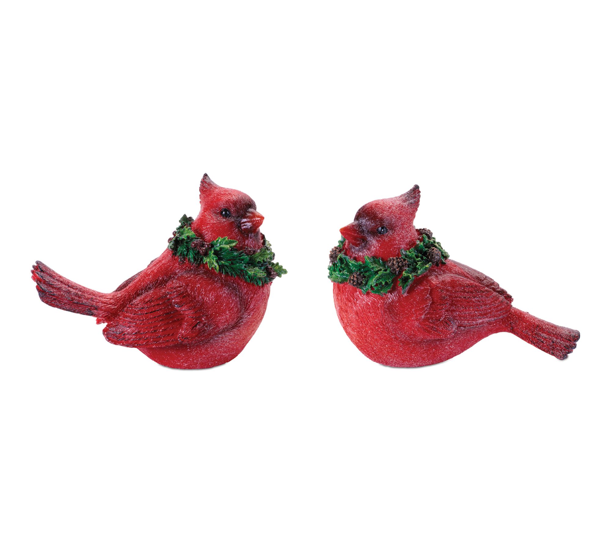 Melrose Cardinal Bird with Wreath Figurine (Set of 2)