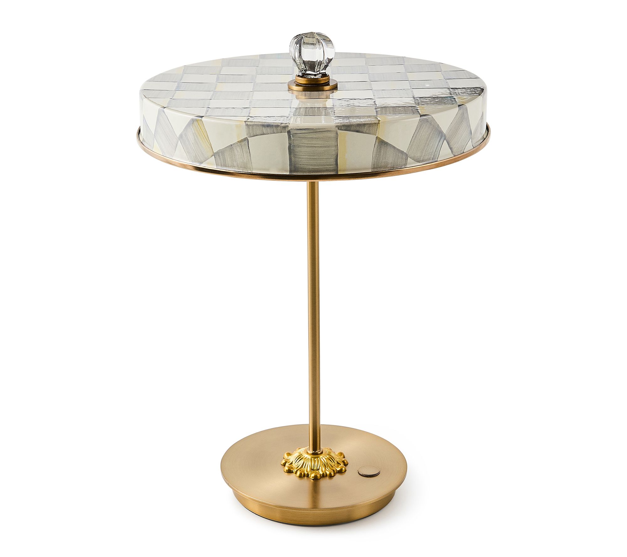 MacKenzie -Childs Check LED Rechargeable Disk Table Lamp
