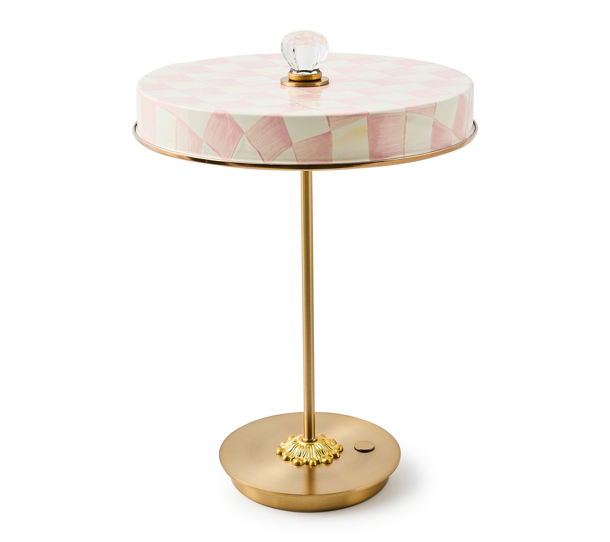 MacKenzie -Childs Check LED Rechargeable Disk Table Lamp