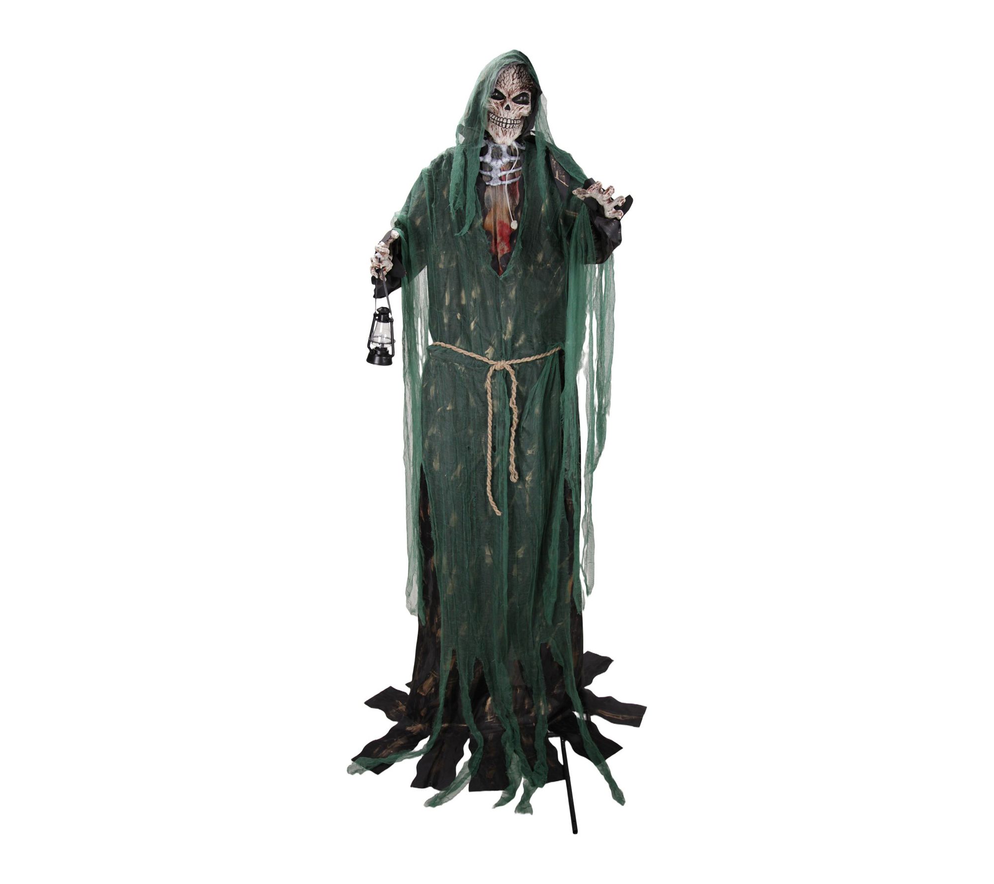 Haunted Hill Farm 7.1-Ft. Standing Reaper Animatronic, Green