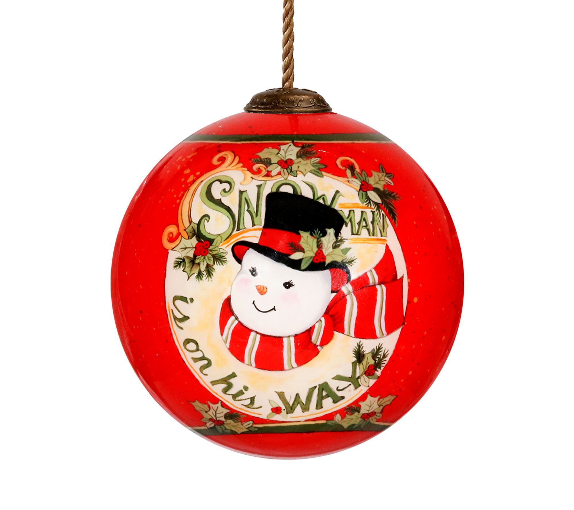 Inner Beauty Gifts 3 inch Mr. Snowman Is On His Way Ornament