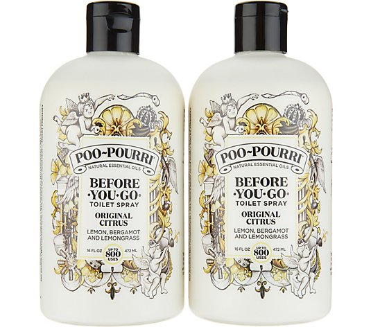 Poo-Pourri Set of (2) 16oz. Bathroom Deodorizer Refill Bottles