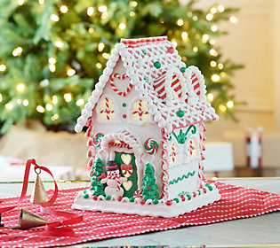 Details about   10" Illuminated Decorative Gingerbread House Valerie Christmas Holiday Home 