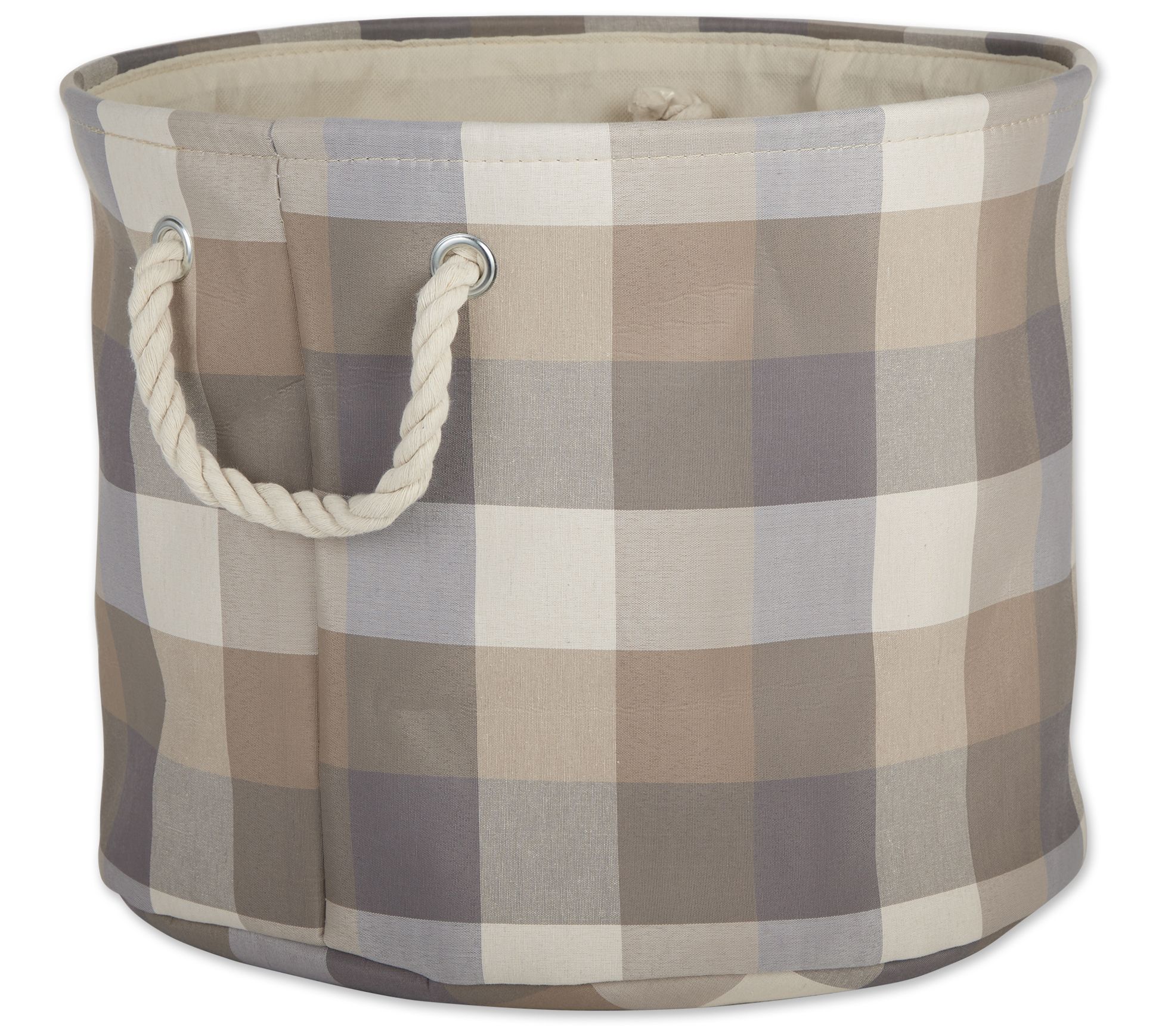 Design Imports Polyester Bin Tri Color Round Me dium