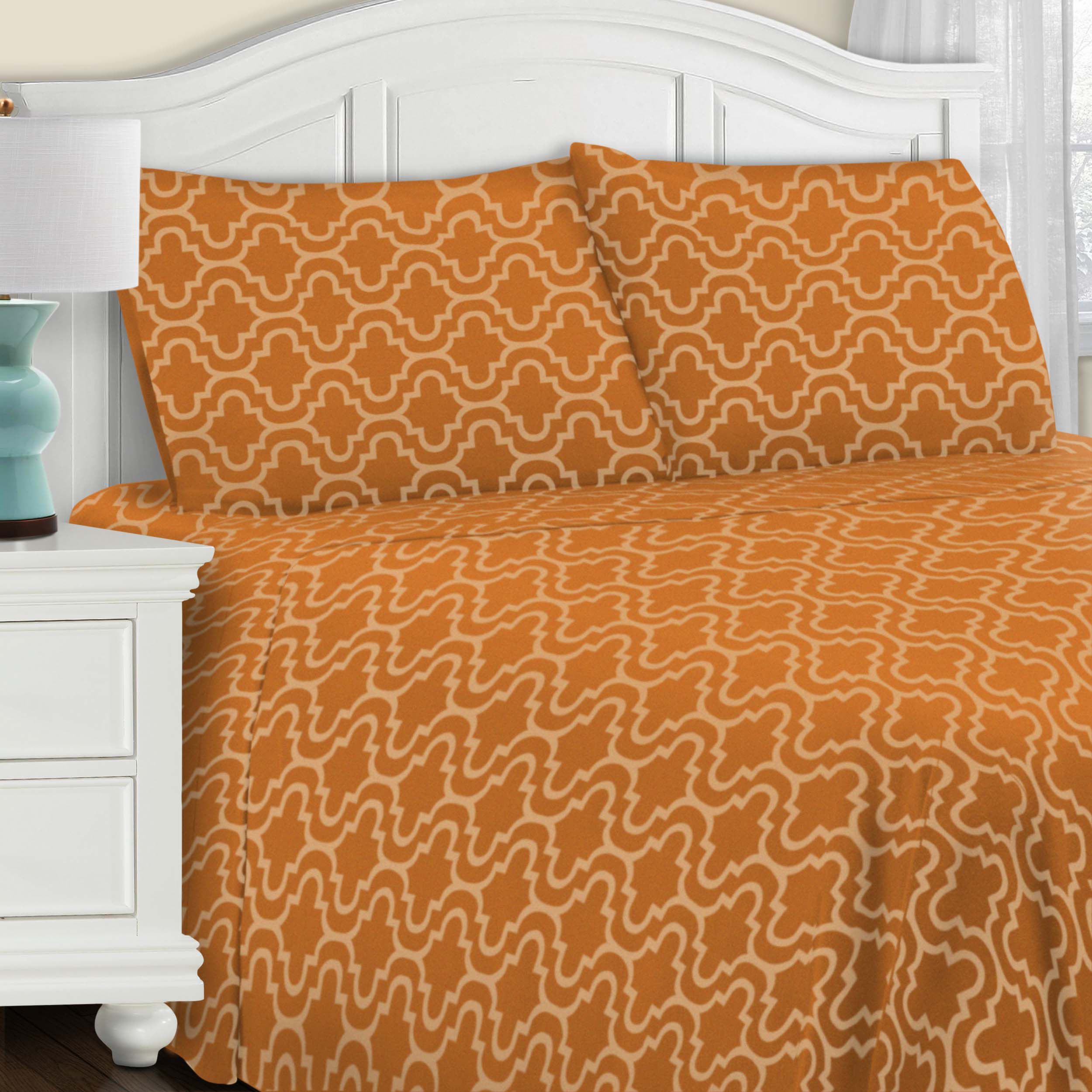 Superior Cotton Flannel Trellis Deep Pocket She et Set, King - QVC.com