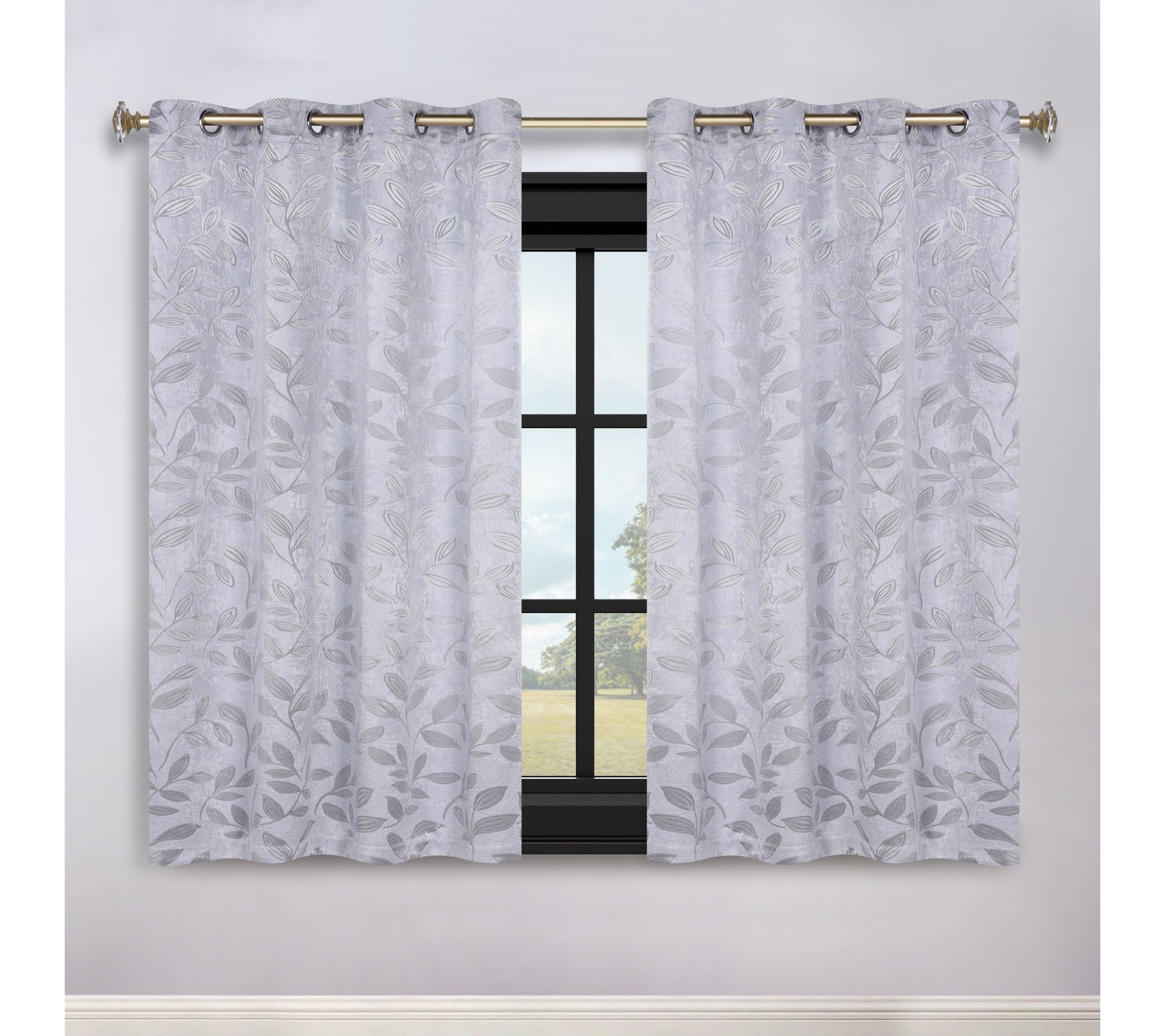 Superior Leaves Blackout Panel Curtains (Set Of2), 52 X 63