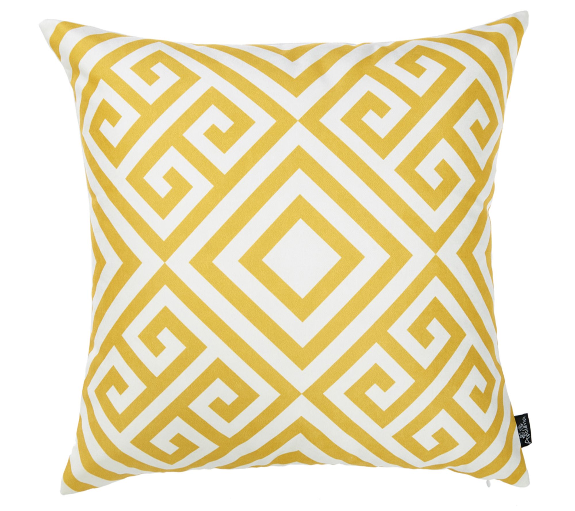 HomeRoots Yellow/White Printed Decorative ThrowPillow Cover