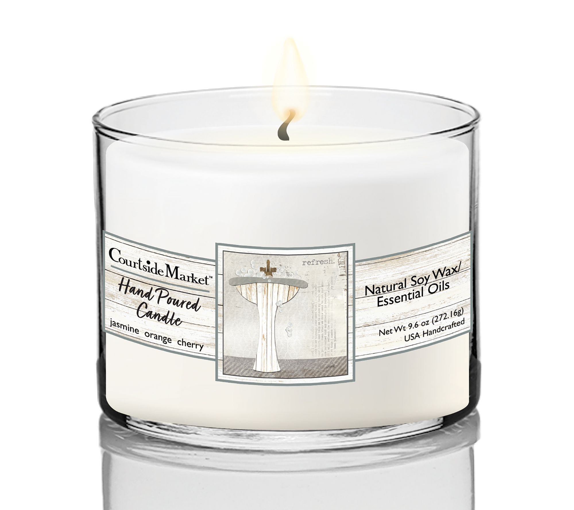 Courtside Market Bath II Circular Candle Glass9.6 oz.