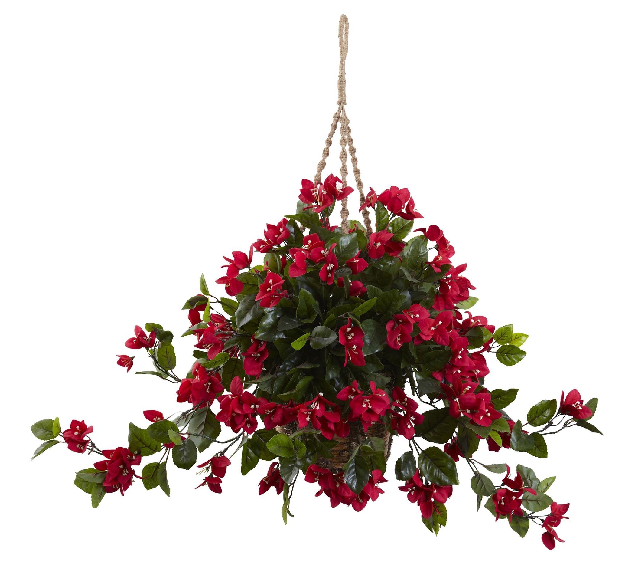 Bougainvillea Hanging Basket by Nearly Natural