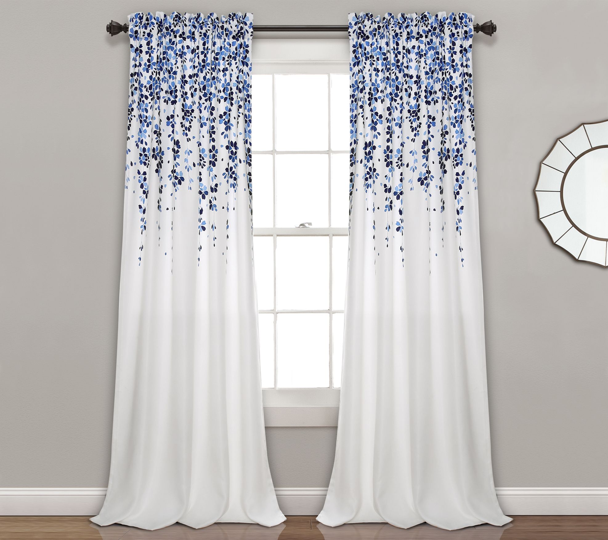 Weeping Flower 52"x 84" Set of 2 Curtains by Lush Decor
