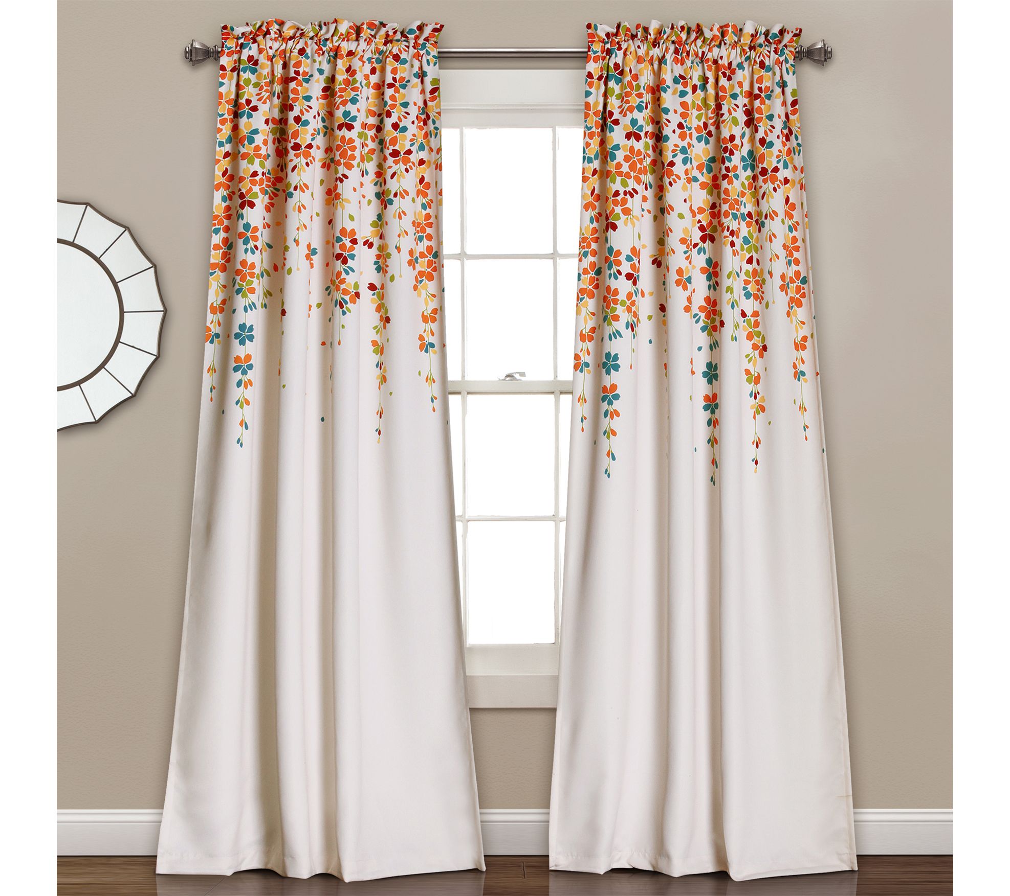 Weeping Flower 52"x 84" Set of 2 Curtains by Lush Decor