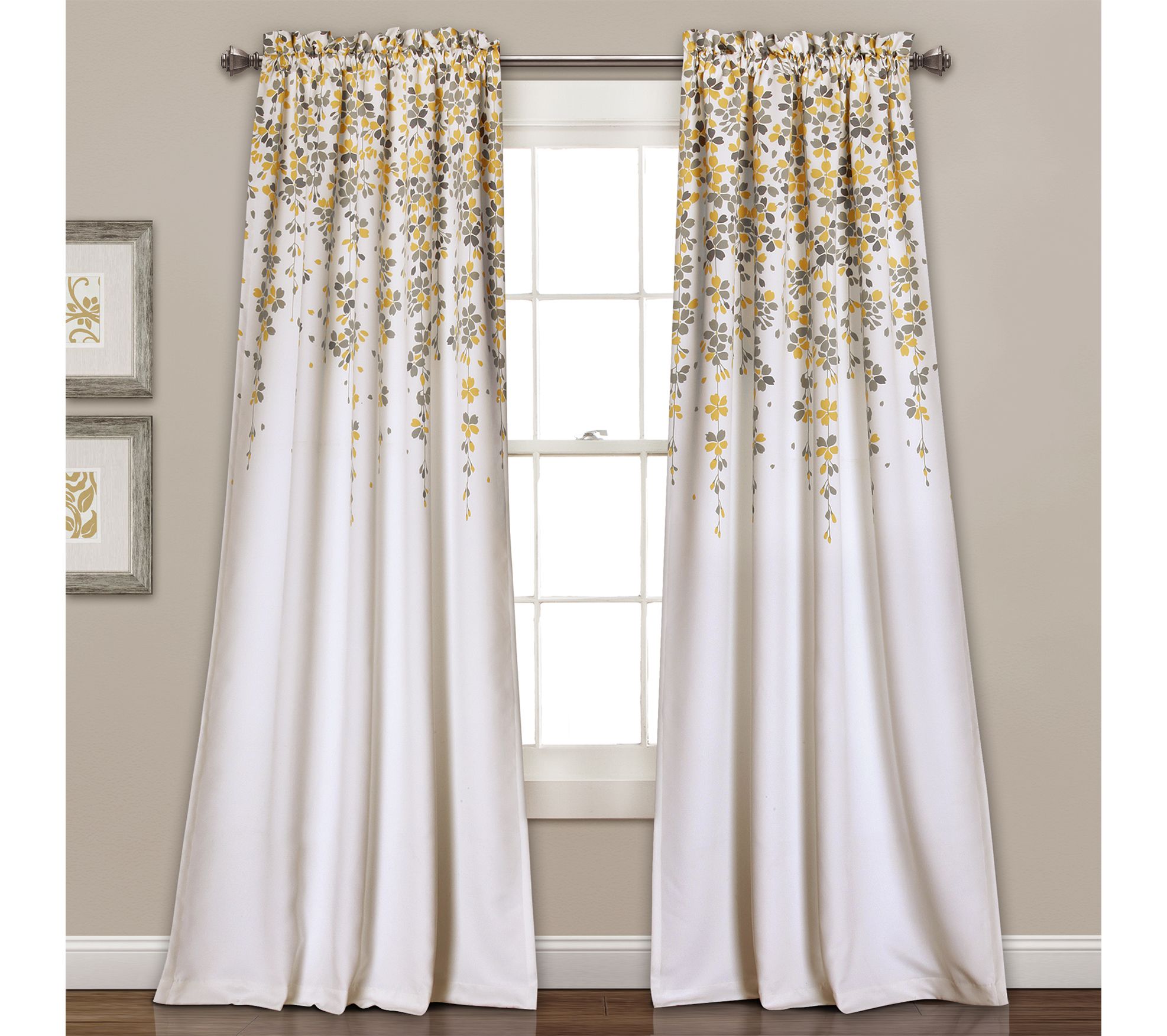 Weeping Flower 52"x 84" Set of 2 Curtains by Lush Decor