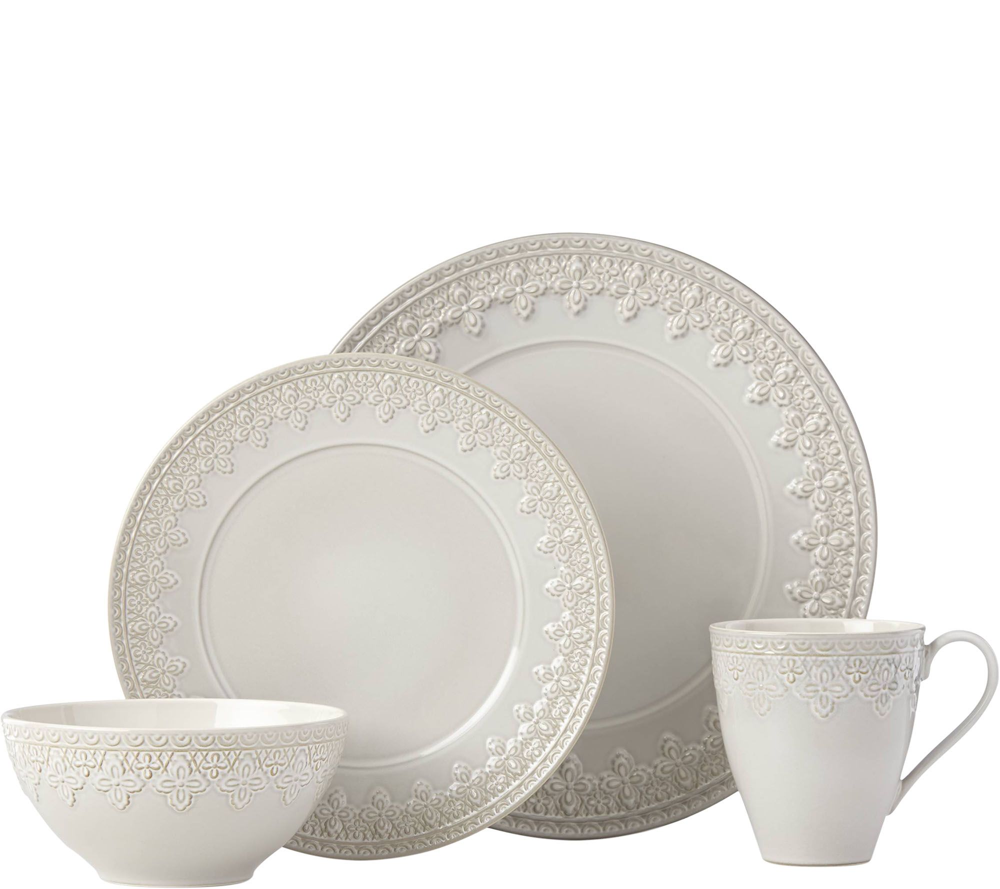 Lenox Chelse Muse Fleur 12-Piece Dinnerware Set - White