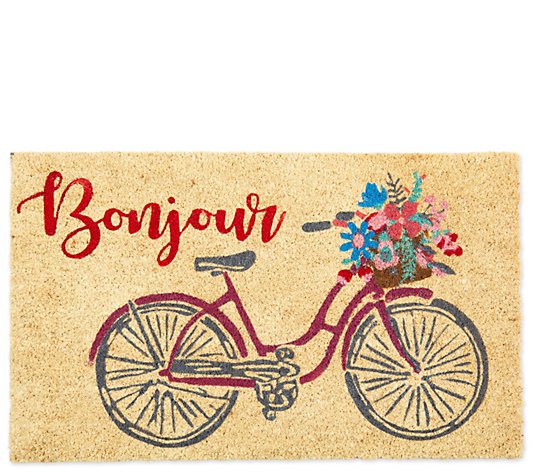 Bonjour Bike Natural Coir Doormat with NonslipBack