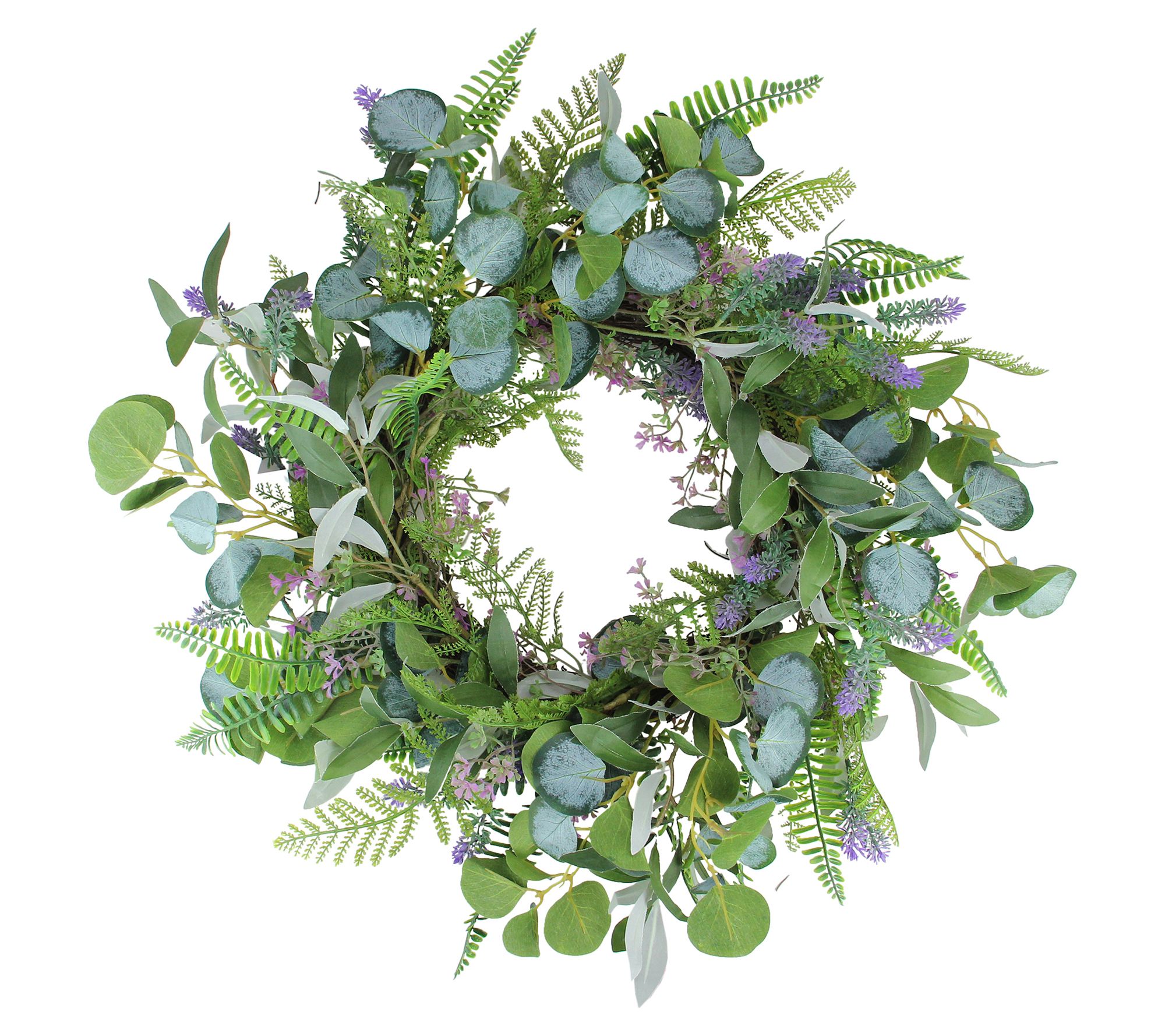 Northlight Lavender, Catnip Flowers, & Leaves Spring Wreath