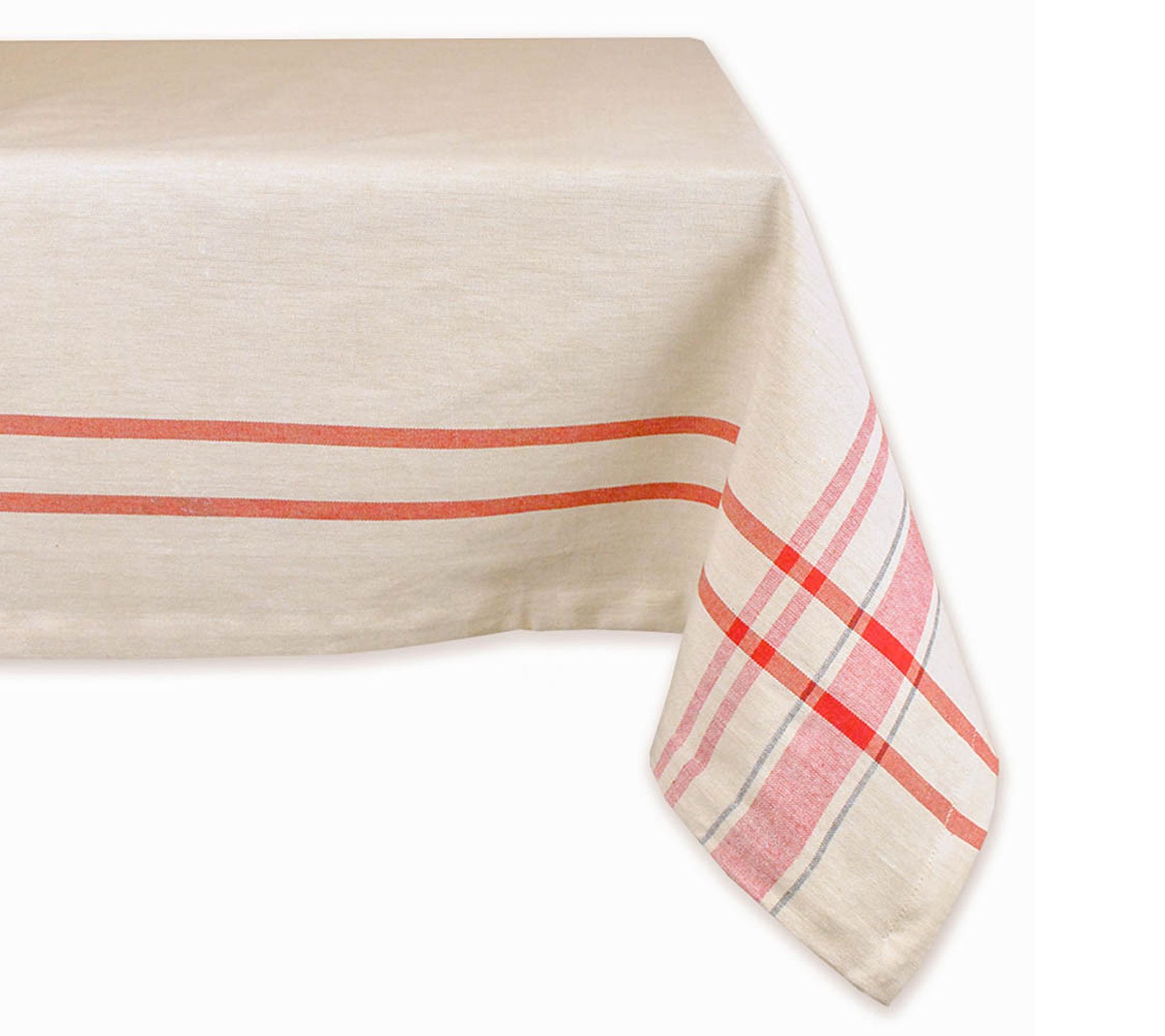 Design Imports French Stripe Tablecloth 52" x 52" - QVC.com