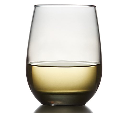 Libbey Smoke All-Purpose Stemless Wine Glasses,Set of 6