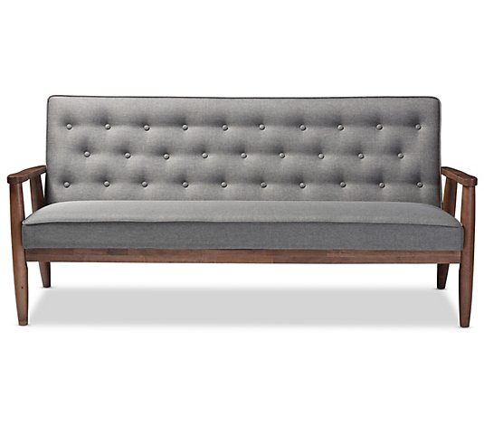 Sorrento Mid-Century Retro Modern Upholstered Wooden Sofa