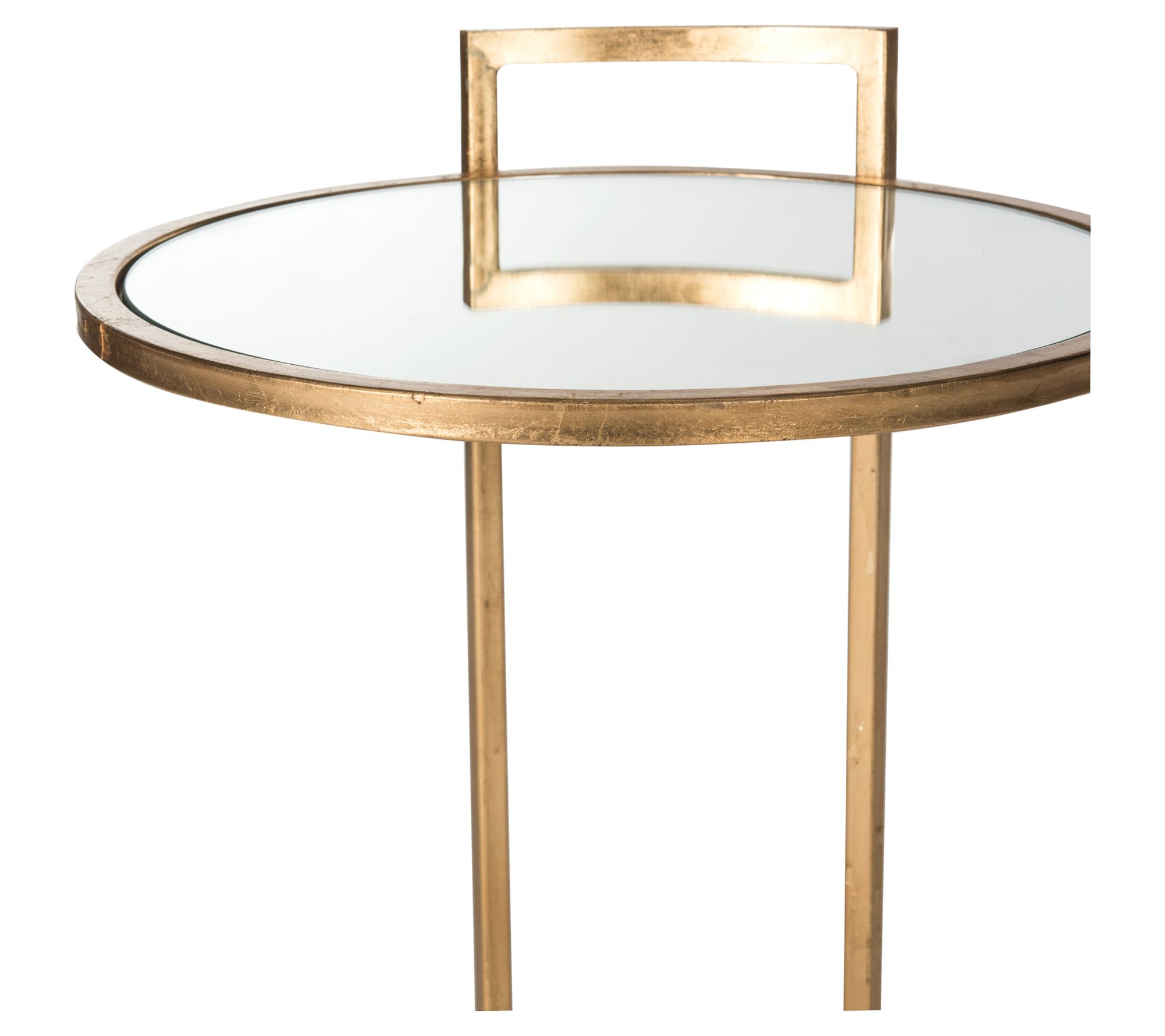 Safavieh Calvin Round Gold Leaf End Table
