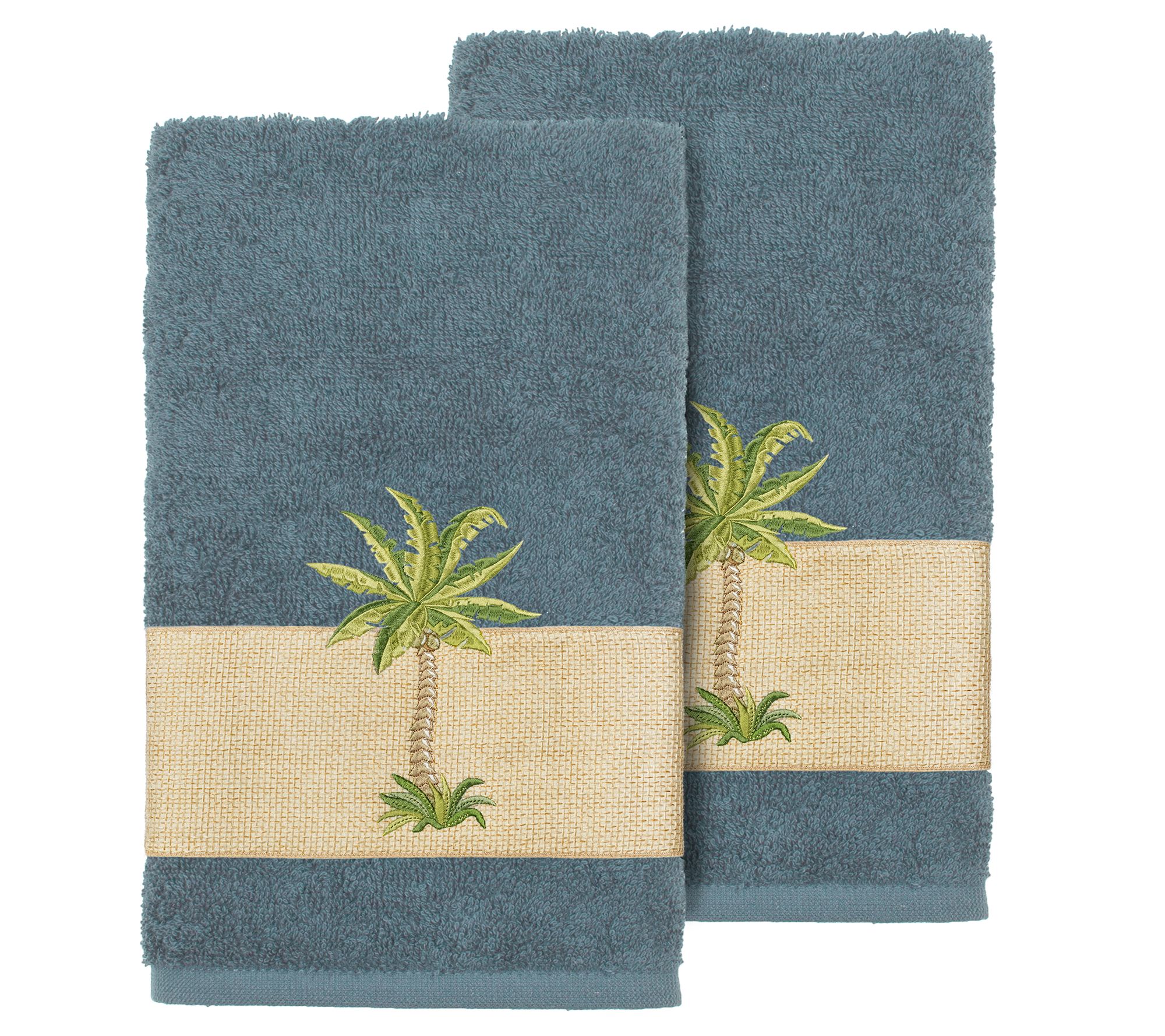 Linum Home Textiles Colton 2PC Embellished HandTowel Set